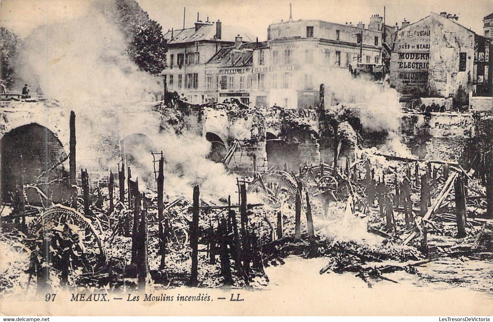 FRANCE - 77 - MEAUX - Les Moulins Incendiés - LL - Carte Postale Ancienne - Meaux