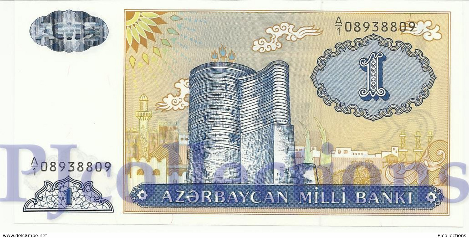 AZERBAIJAN 1 MANAT 1993 PICK 14 UNC - Arzerbaiyán