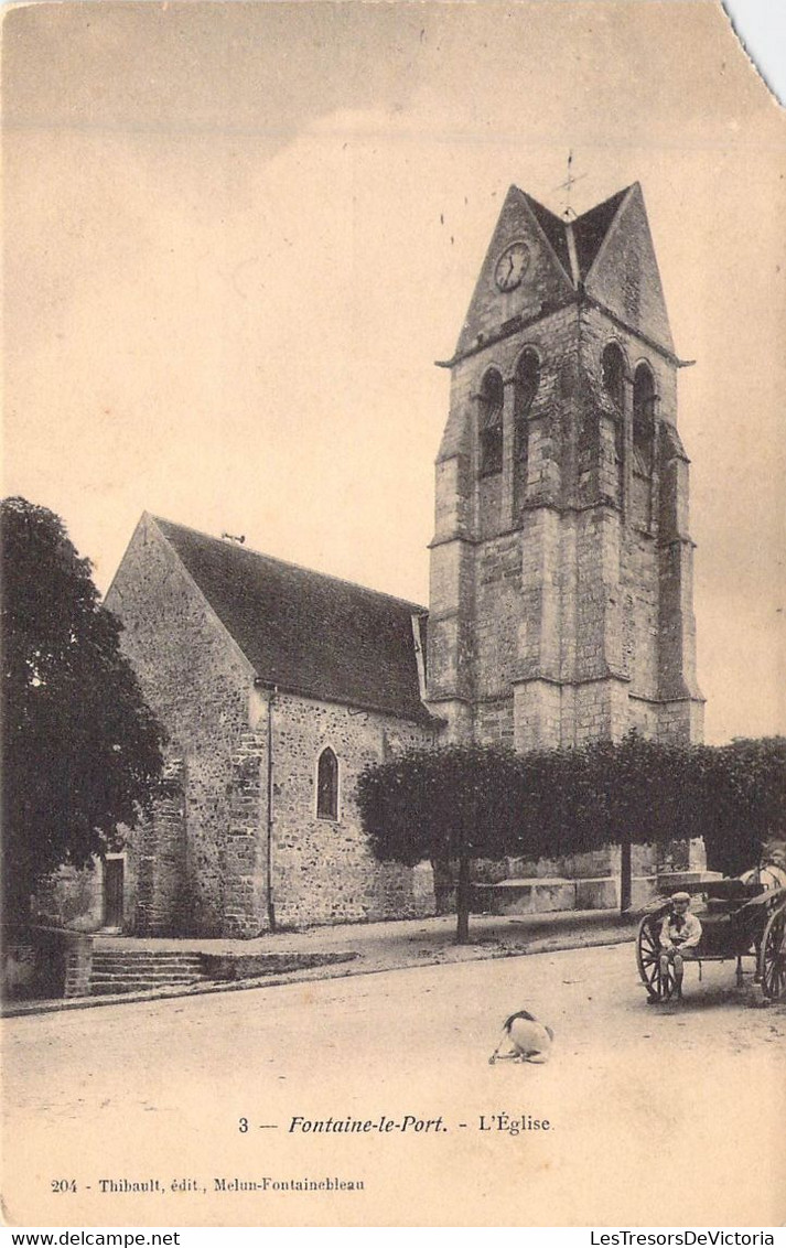 FRANCE - 77 - FONTAINE LE PORT - L'Eglise - Edit Melun Fontainebleau - Coin De Carte Arrachée - Carte Postale Ancienne - Meaux