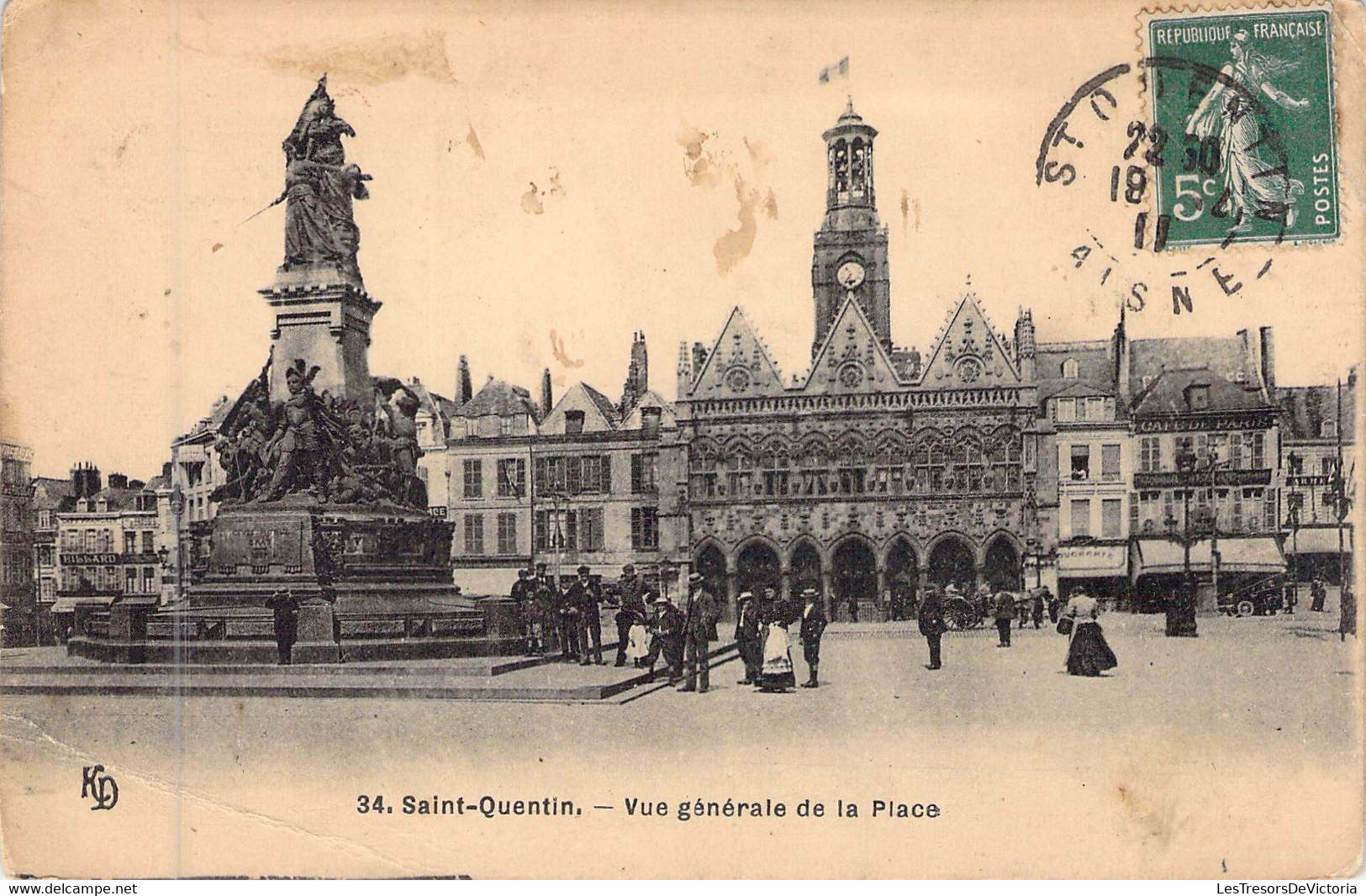 FRANCE - 02 - SAINT QUENTIN - Vue Générale De La Place - Carte Postale Ancienne - Saint Quentin