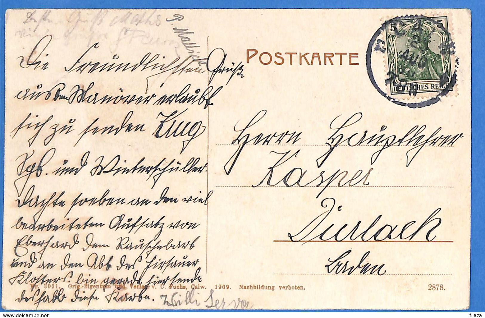 Allemagne Reich 1910 Carte Postale De Calw (G15858) - Brieven En Documenten