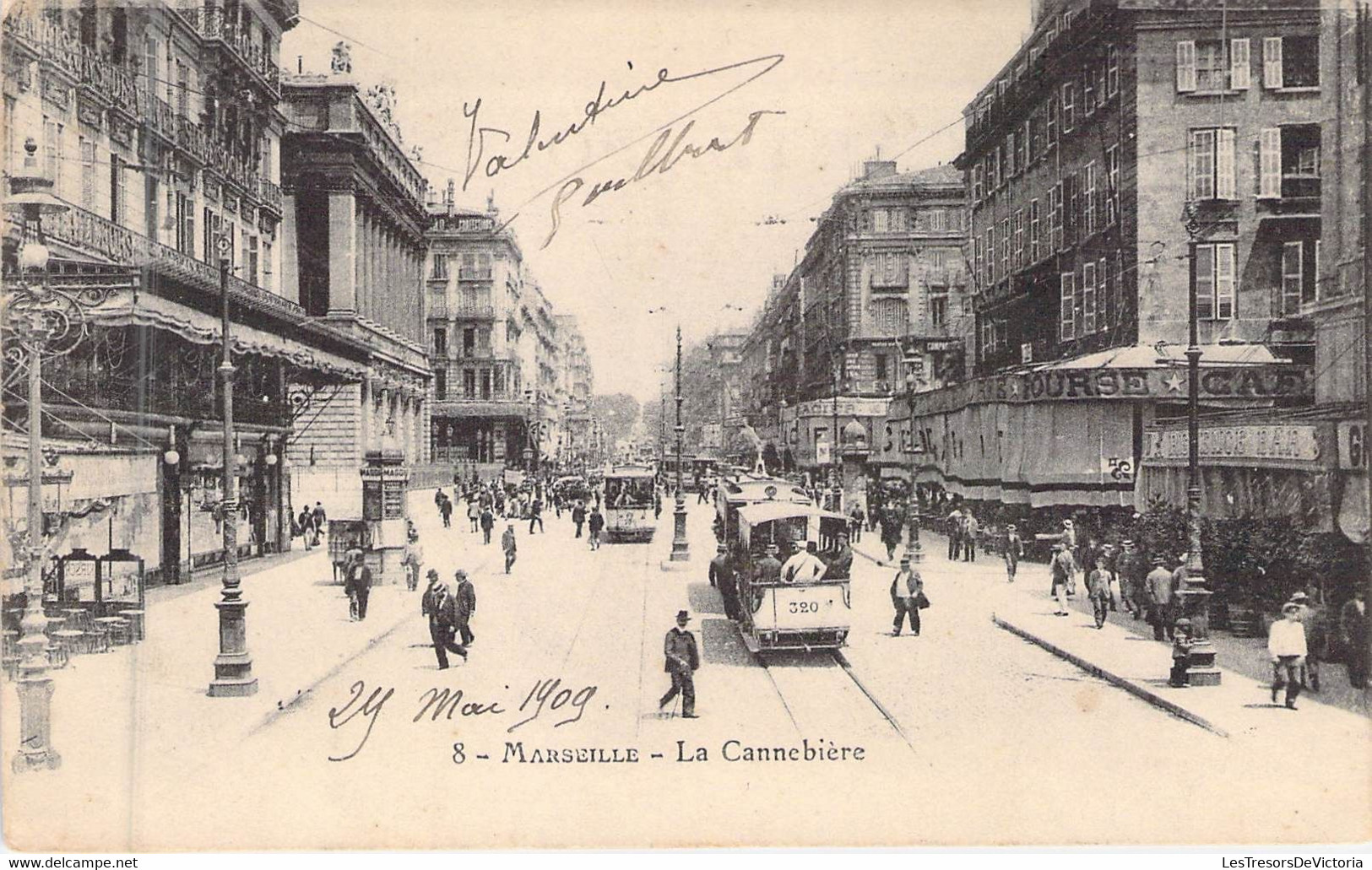 FRANCE - 13 - MARSEILLE - La Cannebière - Carte Postale Ancienne - Canebière, Centro