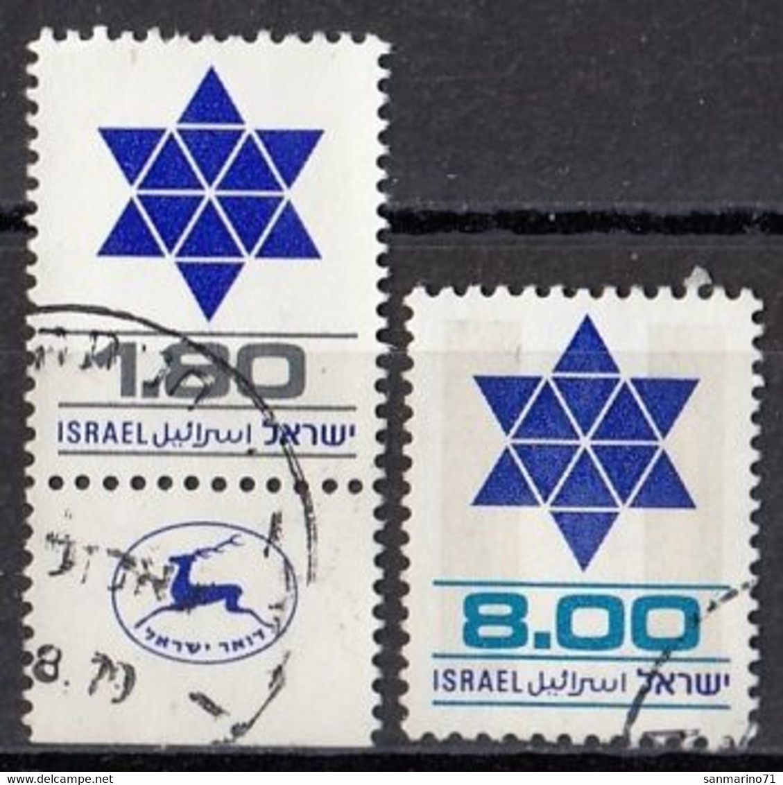 ISRAEL 797-798,used,falc Hinged - Usados (sin Tab)