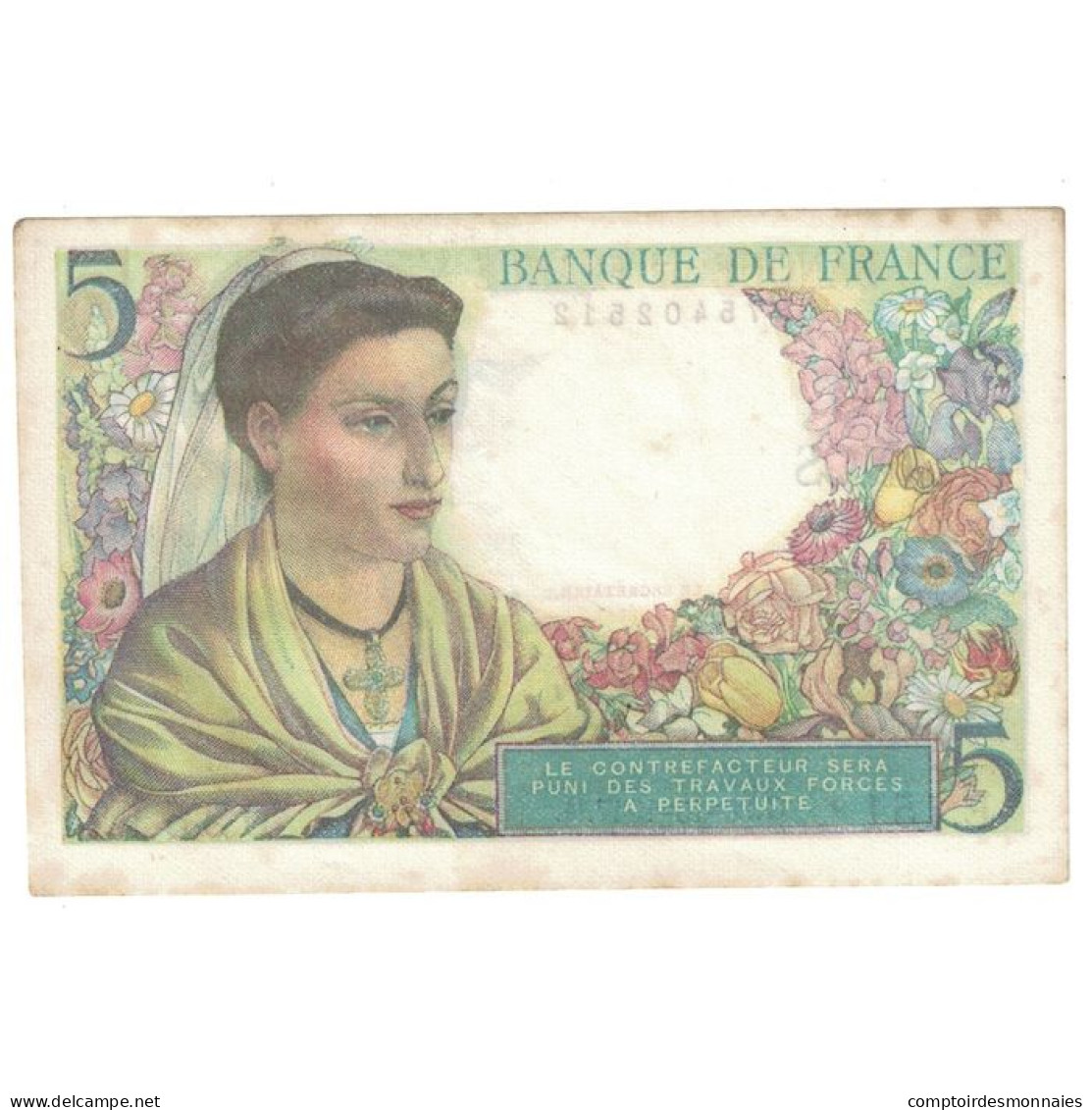 France, 5 Francs, Berger, 1947, E.151, TTB+, Fayette:5.7, KM:98b - 5 F 1943-1947 ''Berger''