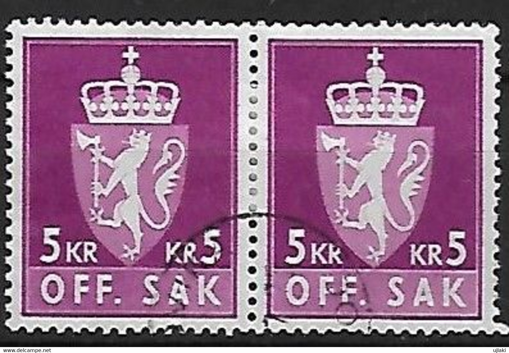 NORVEGE:Timbre De Service: De 1955/76    N°89(dble)  Année:1955/76 - Dienstzegels