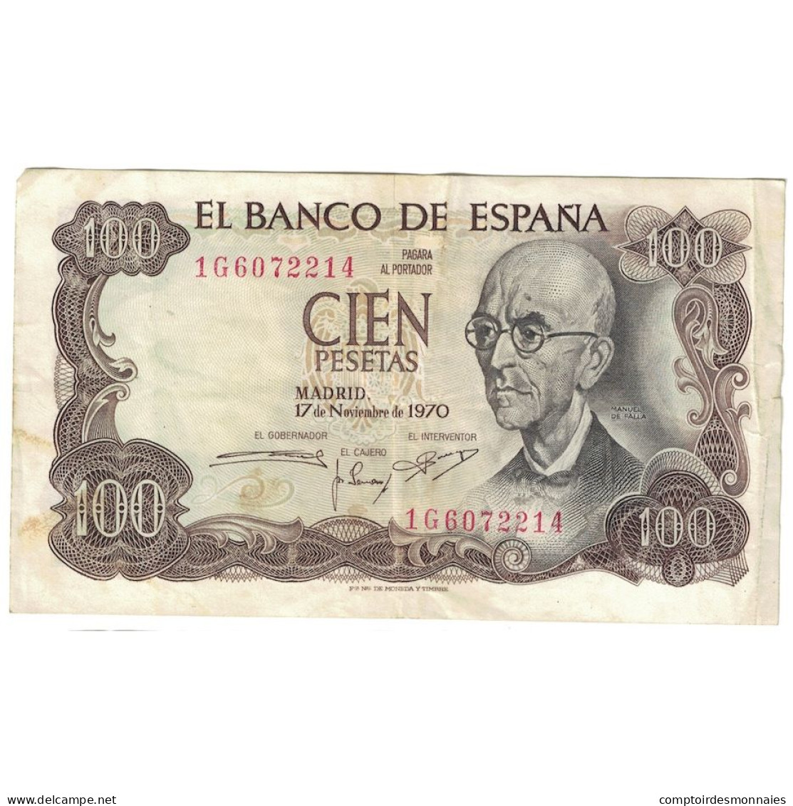 Billet, Espagne, 100 Pesetas, 1970, 1970-11-17, KM:152a, TTB - 100 Pesetas