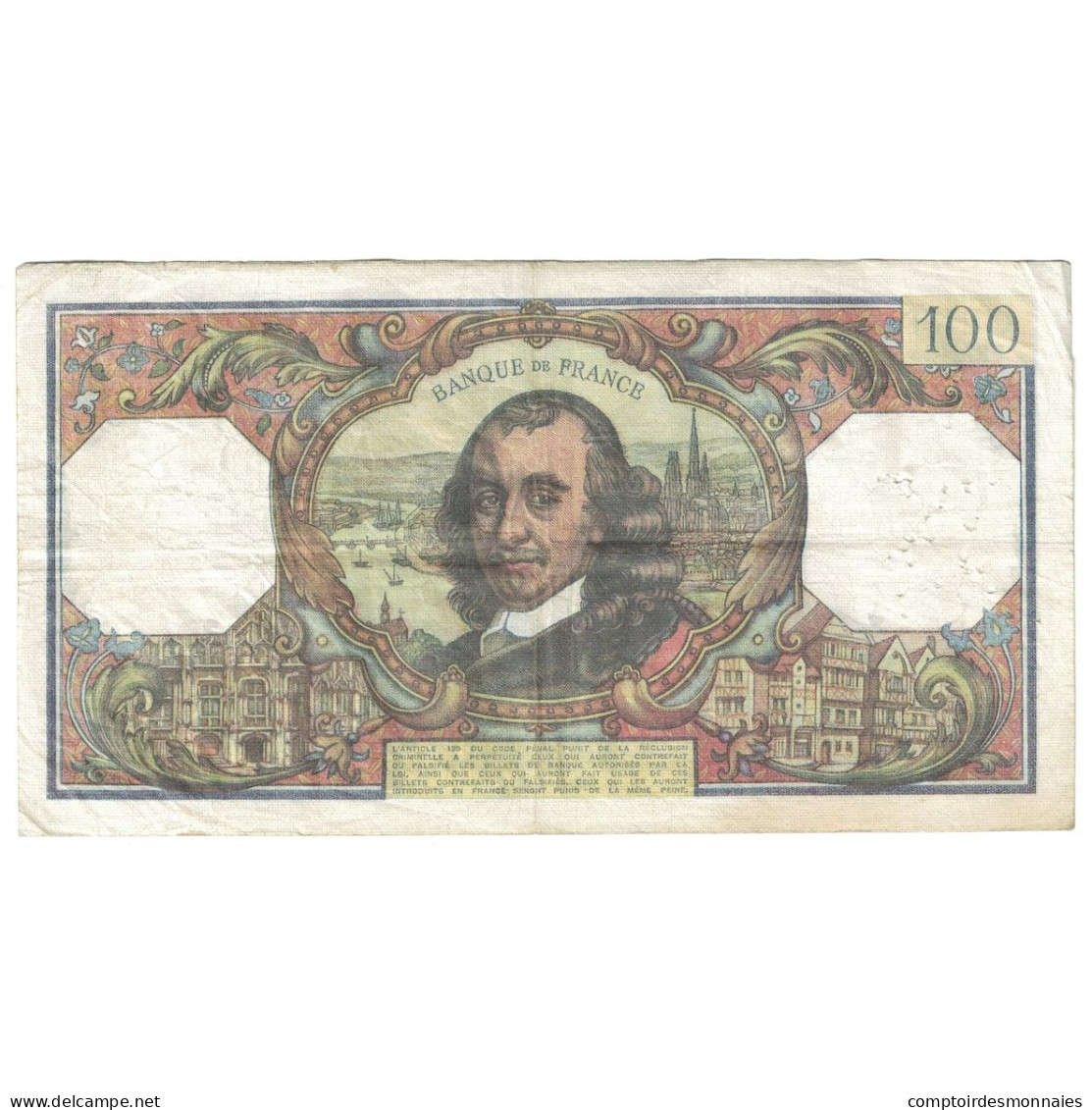 France, 100 Francs, Corneille, 1977, Q.1072, TB+, Fayette:65.57, KM:149f - 100 F 1964-1979 ''Corneille''