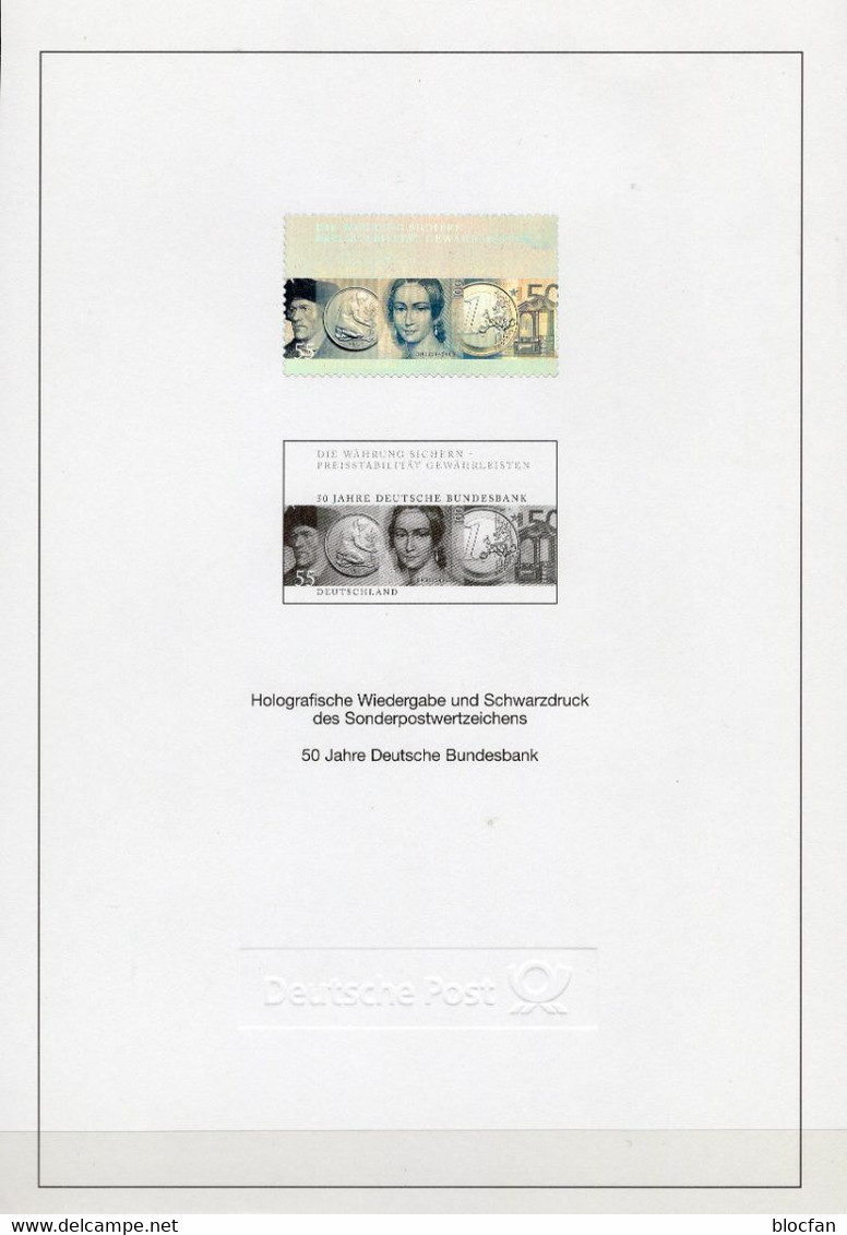 Hologramm Jahrbuch 2007 BRD 2618 SD-Block 30 ** 50€ DM Münzen/Geldscheine Bloc M/s Money Ss Black-print Sheet Bf Germany - Hologrammes