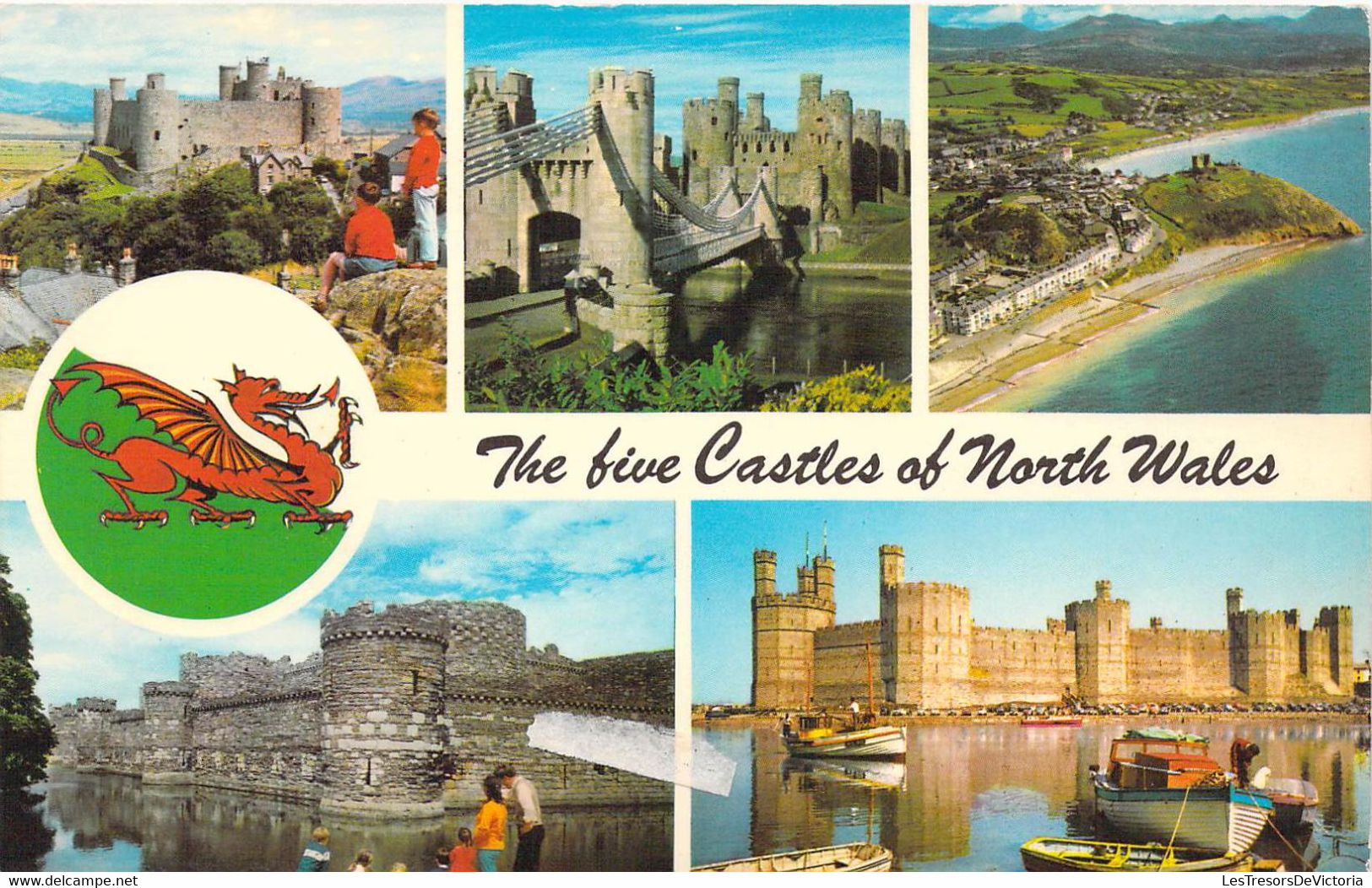 Pays De Galles - The Five Castles Of North Wales - Carte Postale Ancienne - Autres & Non Classés