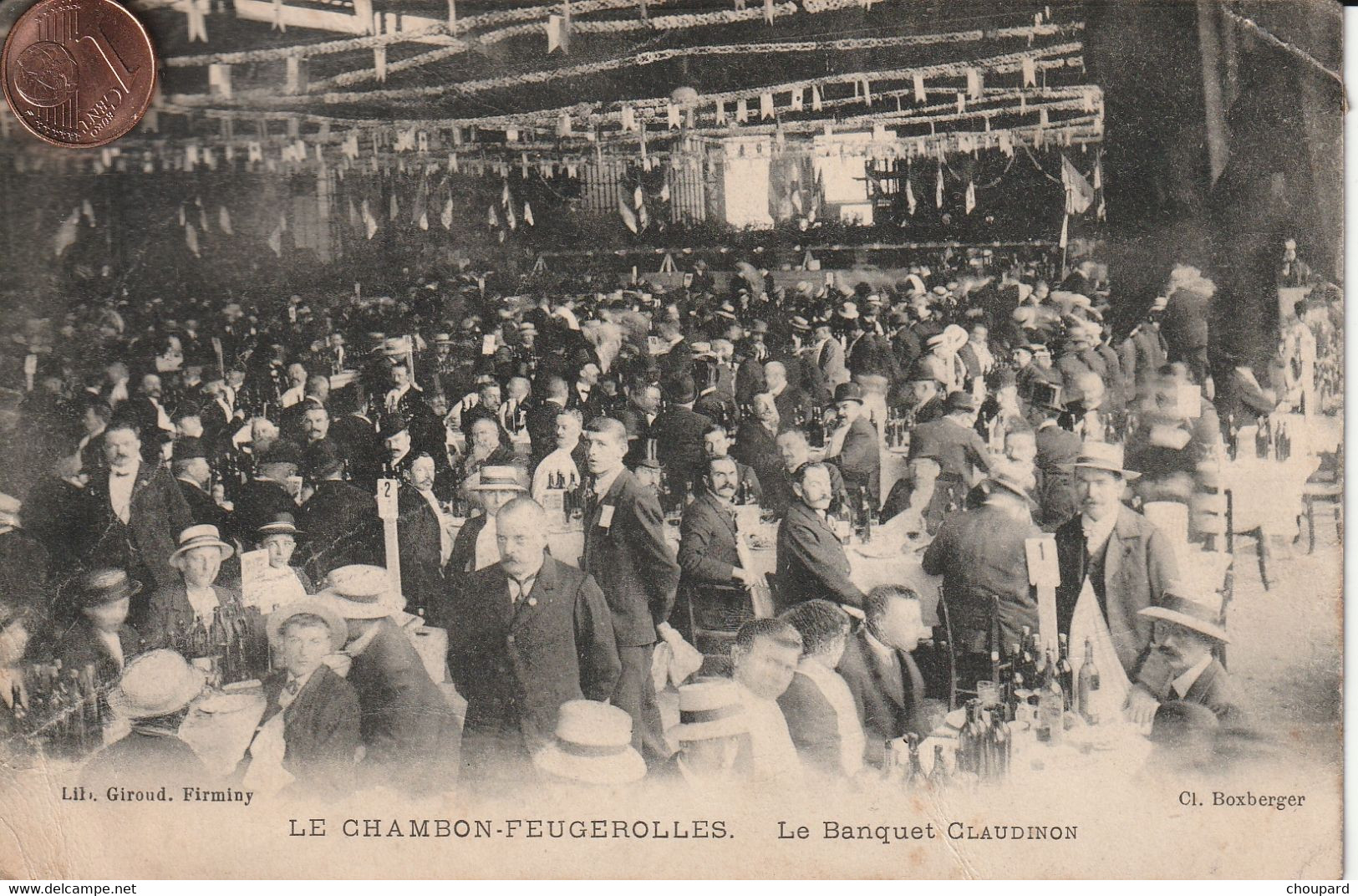 42 -  Carte Postale Ancienne De  LE CHAMBON FEUGEROLLES   Le Banquet Claudinon - Le Chambon Feugerolles