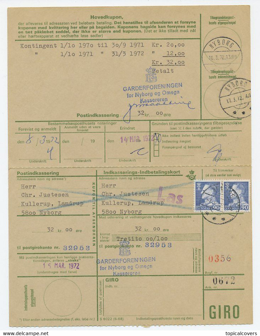 Money Order Nyborg Denmark 1972 - Cartas & Documentos