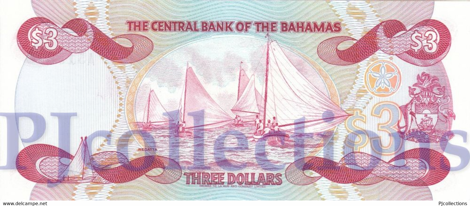 BAHAMAS 3 DOLLARS 1984 PICK 44 UNC - Bahamas