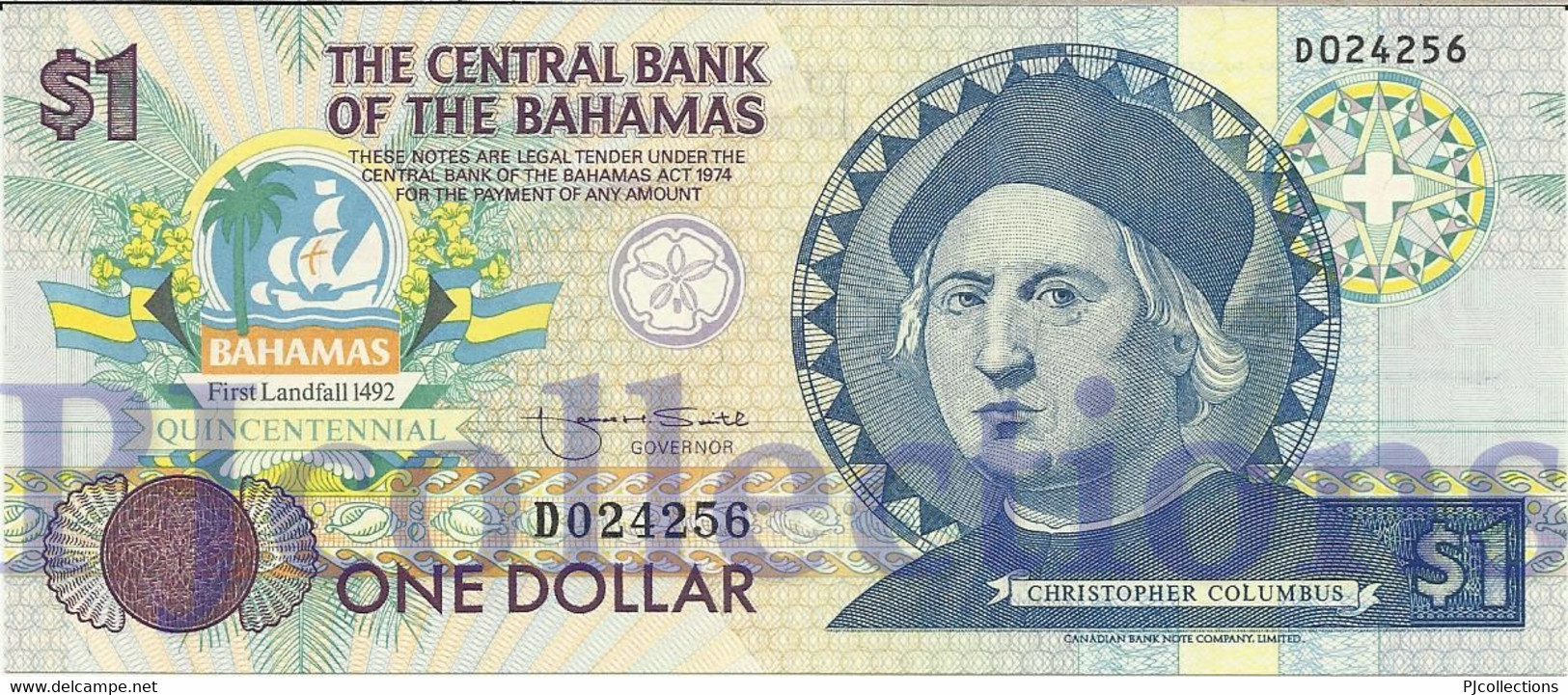 BAHAMAS 1 DOLLAR 1992 PICK 50a UNC - Bahamas