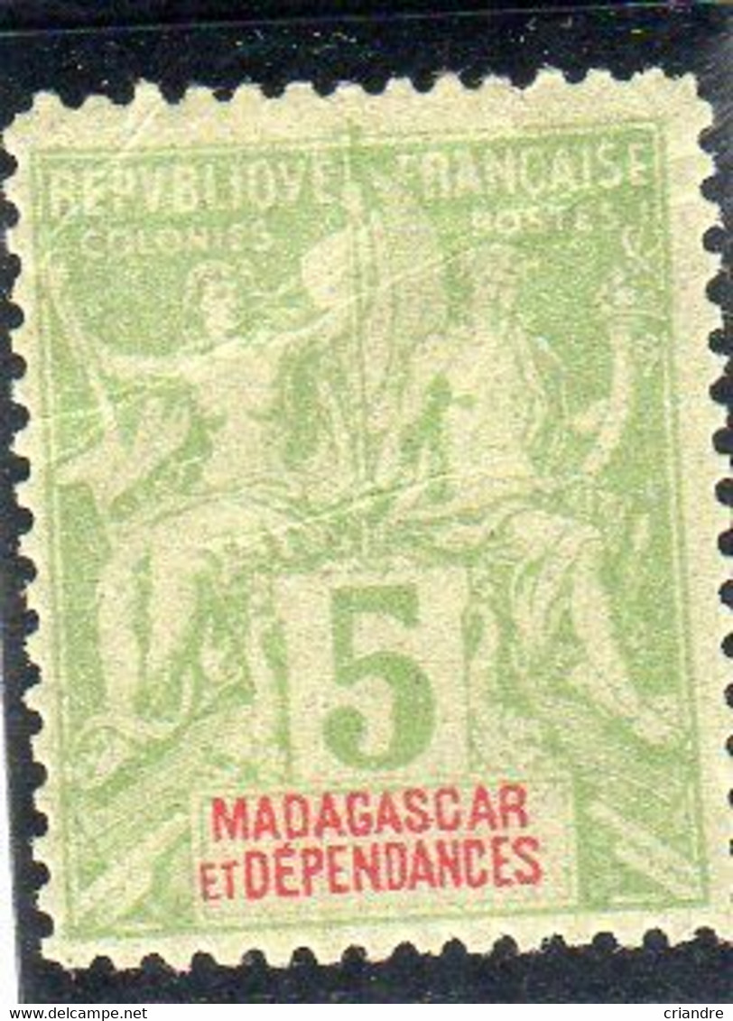 Madagascar Et Dépendances: Année 1900-1906 N° 42A (petits Plis) - Neufs