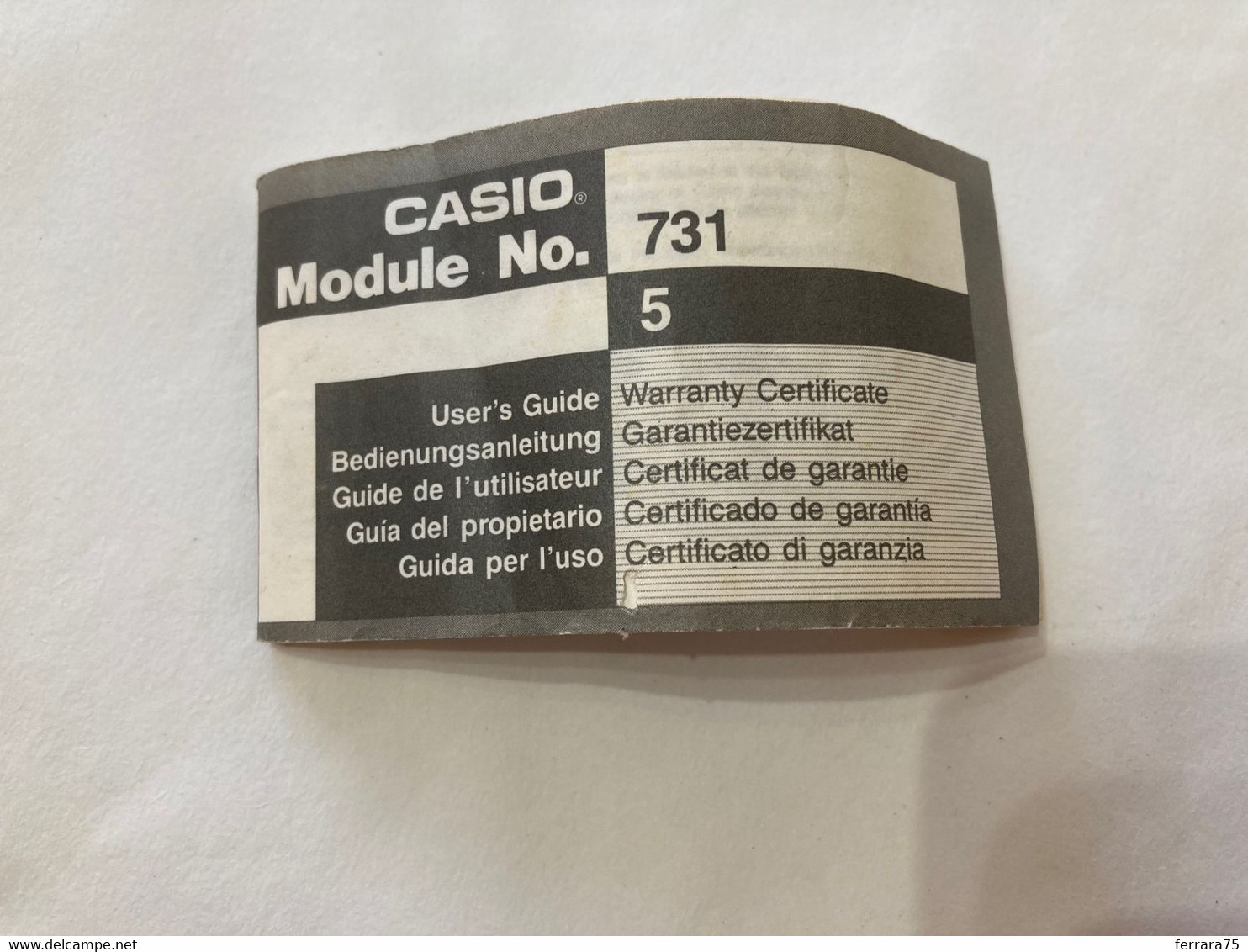 MANUALE LIBRETTO ISTRUZIONI MULTILINGUE CASIO MODULE NO.731 VINTAGE. - Other & Unclassified