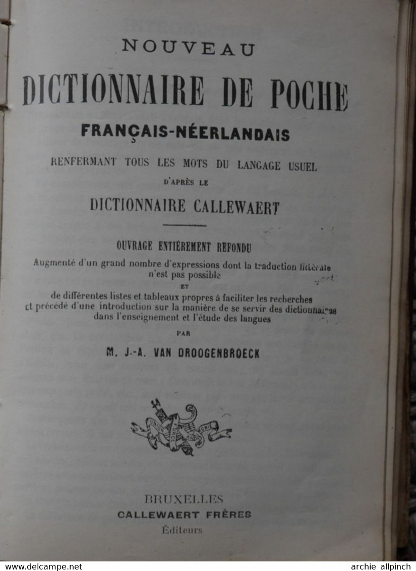 Dictionnaire Callewaert's français - néerlandais +/- 1940