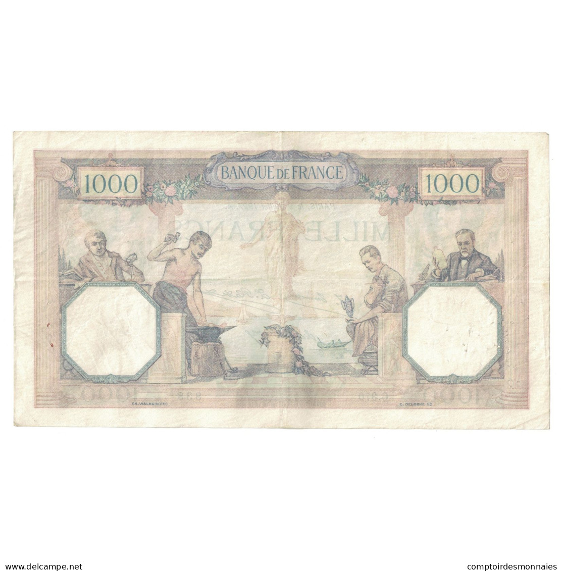 France, 1000 Francs, Cérès Et Mercure, 1927, C.370, TTB, Fayette:37.1, KM:79a - 1 000 F 1927-1940 ''Cérès Et Mercure''