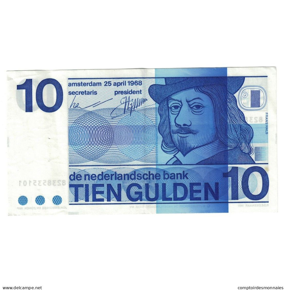 Billet, Pays-Bas, 10 Gulden, 1968, 1968-04-25, KM:91b, SUP - 10 Florín Holandés (gulden)