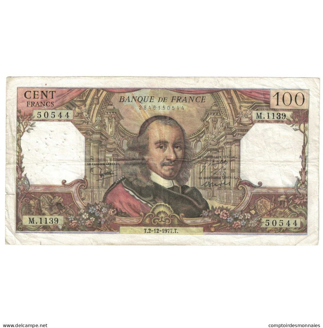 France, 100 Francs, Corneille, 1977, M.1139, TB+, Fayette:65.60, KM:149f - 100 F 1964-1979 ''Corneille''