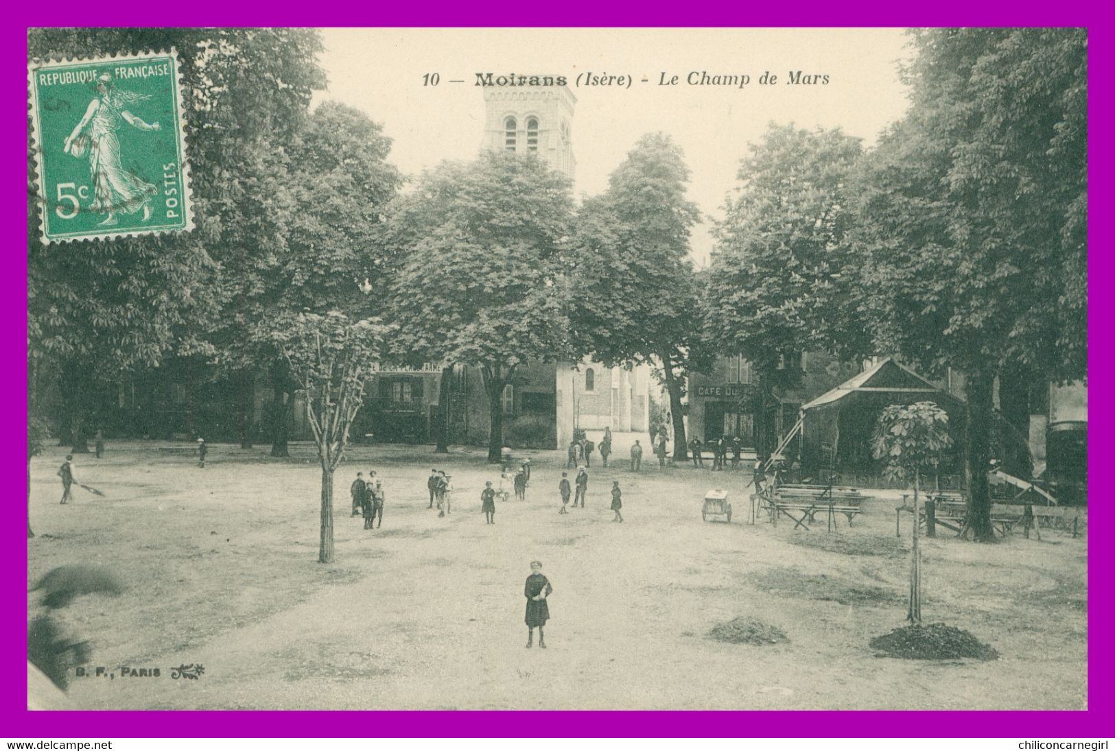 * MOIRANS - Champ De Mars - Enfants - Jeux - Café - Animée - 10 - Edit. B.F. - 1915 - Moirans