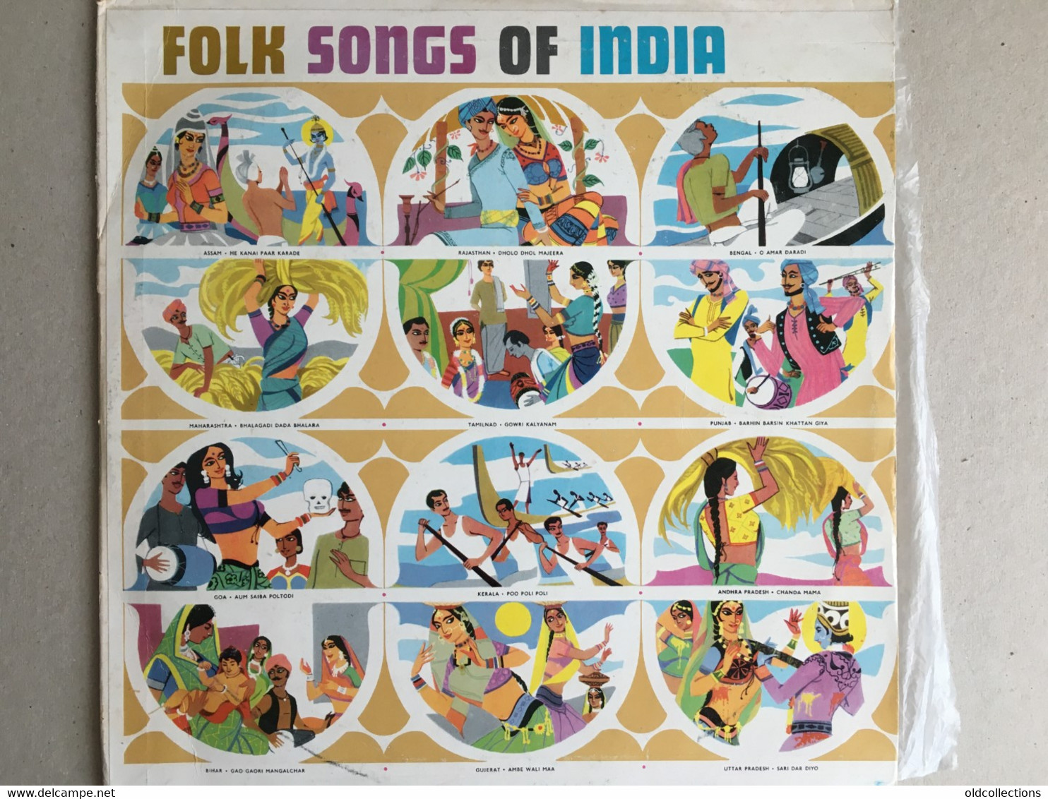 Schallplatte Vinyl Record Disque Vinyle LP Record - India Inde Indien Folk Songs Folklore Dum Dum Long Play Record - Música Del Mundo