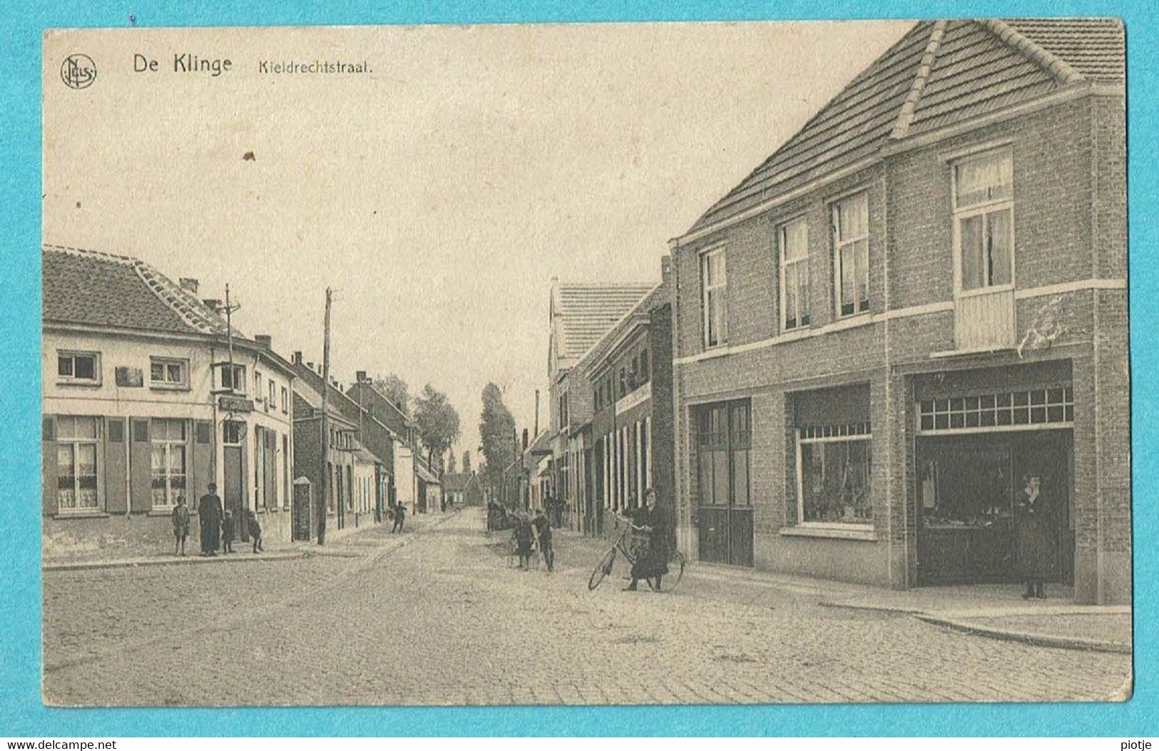 * De Klinge - Sint Gillis Waas (Oost Vlaanderen) * (Nels, Uitg J. Verberckmoes) Kieldrechtstraat, Vélo, Animée, TOP - Sint-Gillis-Waas