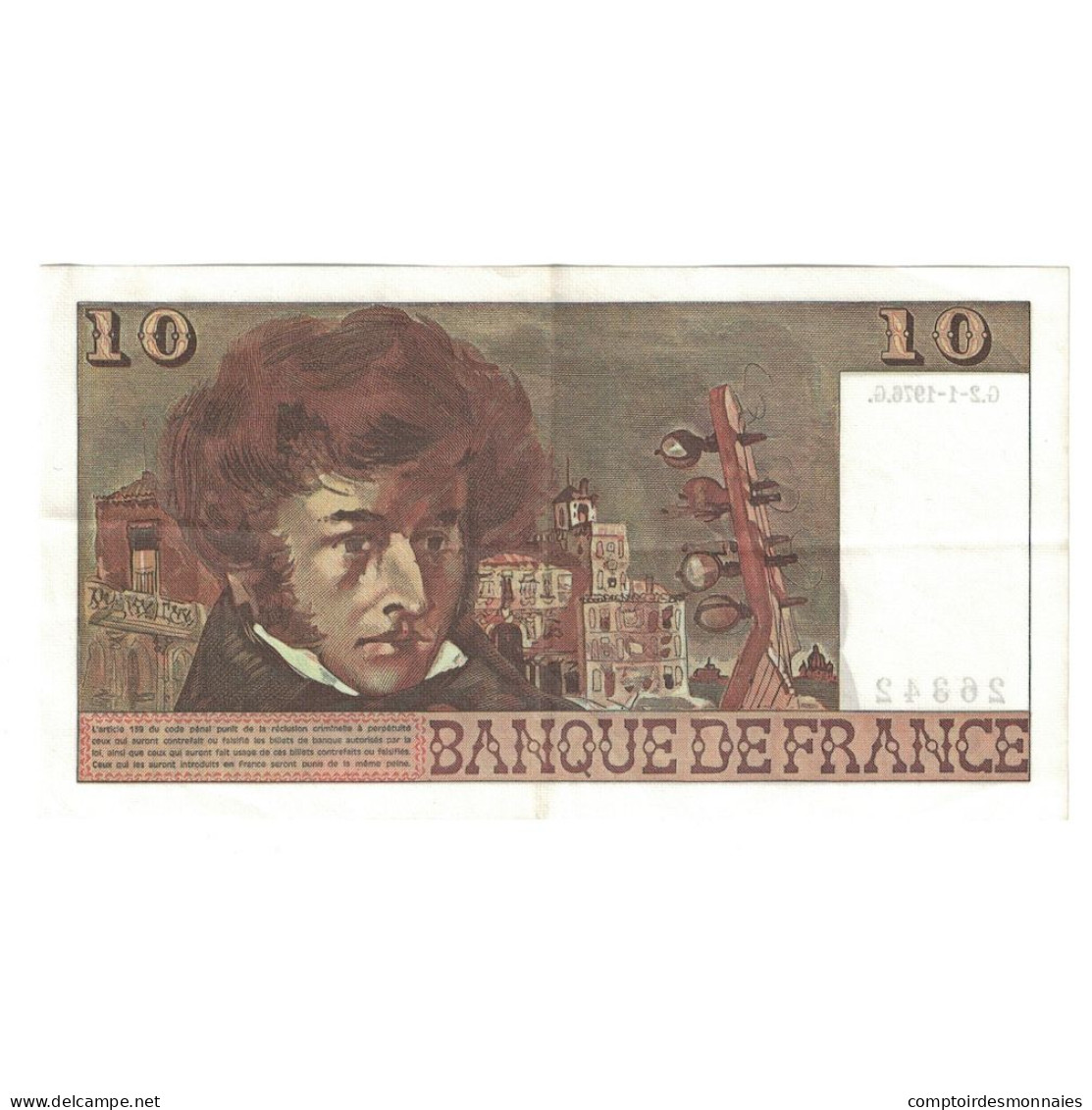 France, 10 Francs, Berlioz, 1976, P.271, SPL, Fayette:63.16, KM:150c - 10 F 1972-1978 ''Berlioz''