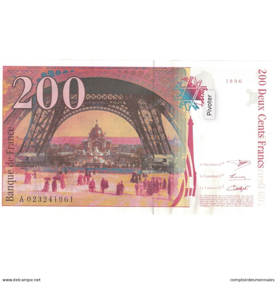 France, 200 Francs, Eiffel, 1996, A.023, SUP+, Fayette:75.2, KM:159a - 200 F 1995-1999 ''Eiffel''