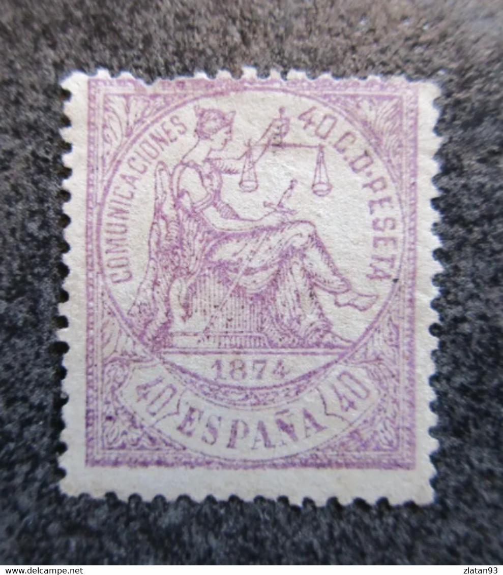 ESPAGNE 1874 N°146 40 Pesetas Violet NEUF(*) - Used Stamps