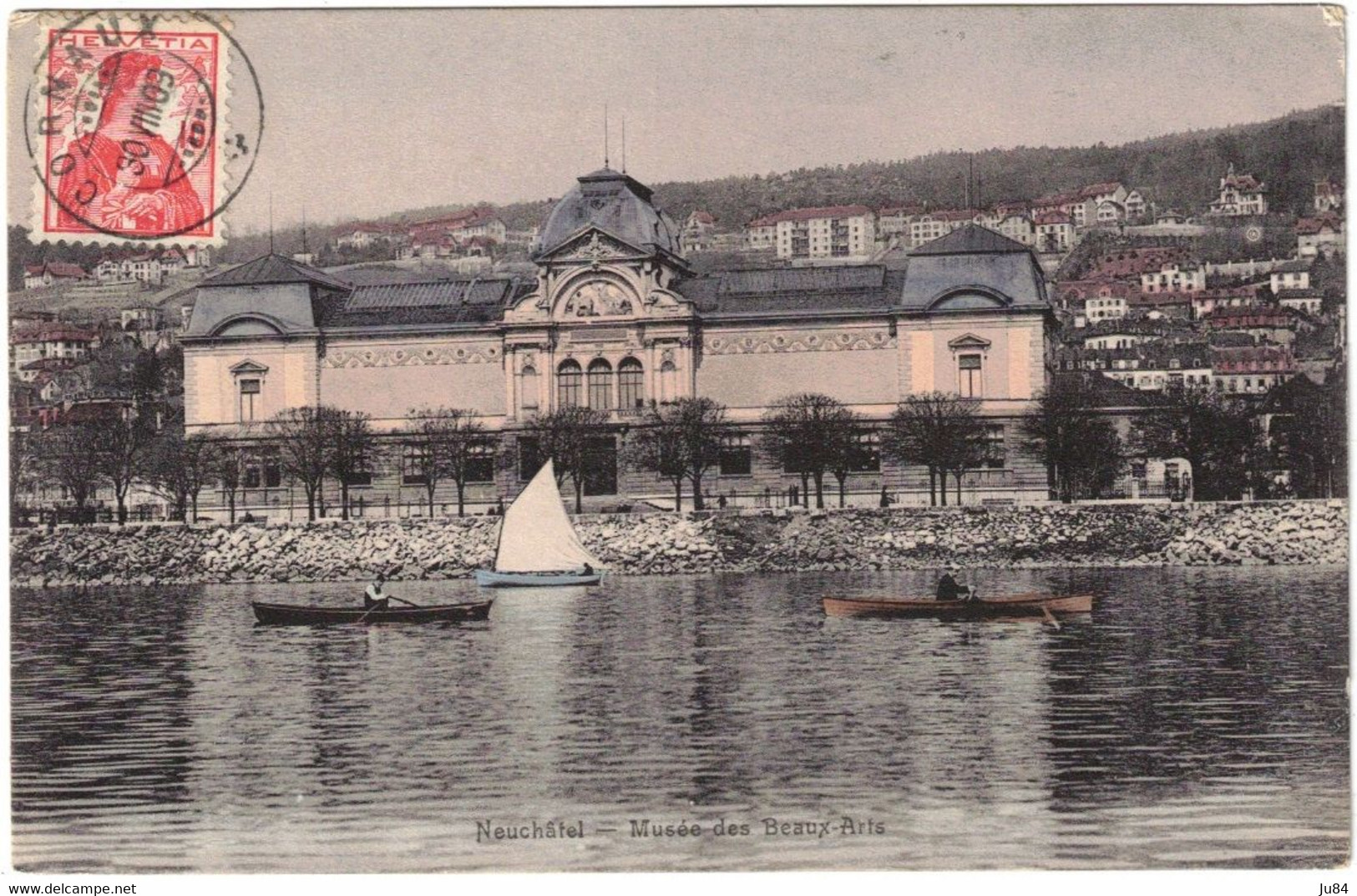 Suisse - Neuchâtel - Musée Des Beaux Arts - Cachet Cornaux - Carte Postale Pour La France - 1903 - Cornaux