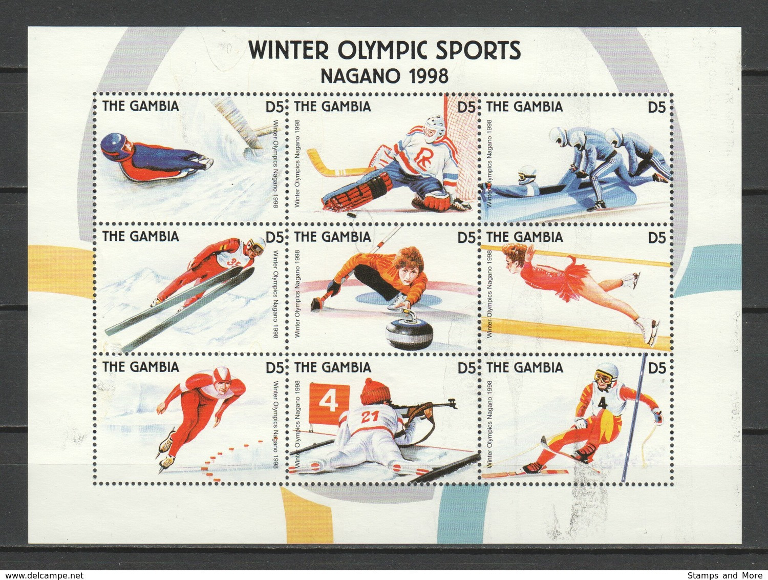 Gambia 1997 Kleinbogen Mi 2862-2870 MNH WINTER OLYMPICS NAGANO - Hiver 1998: Nagano