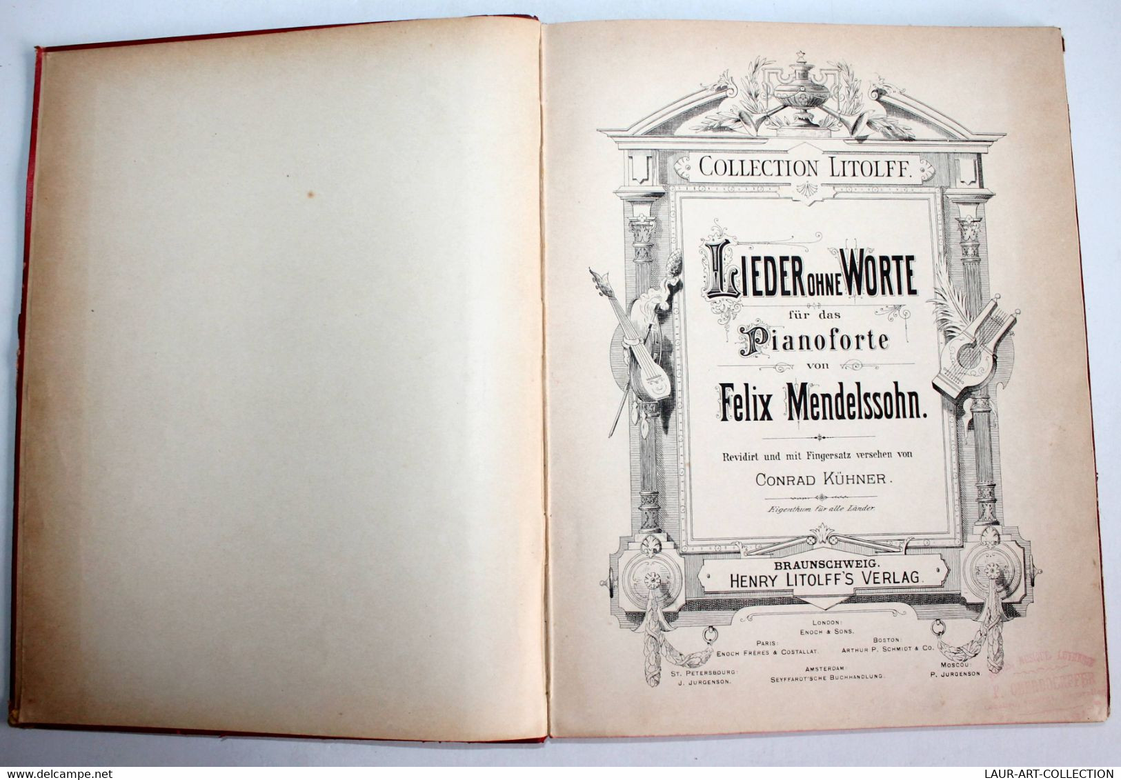 LIEDER OHNE WORTE PARTITION PIANO De MENDELSSOHN, REVUE Par KUHNER Coll. LITOLFF / ANCIEN LIVRE DE COLLECTION (2301.417) - Instrumento Di Tecla