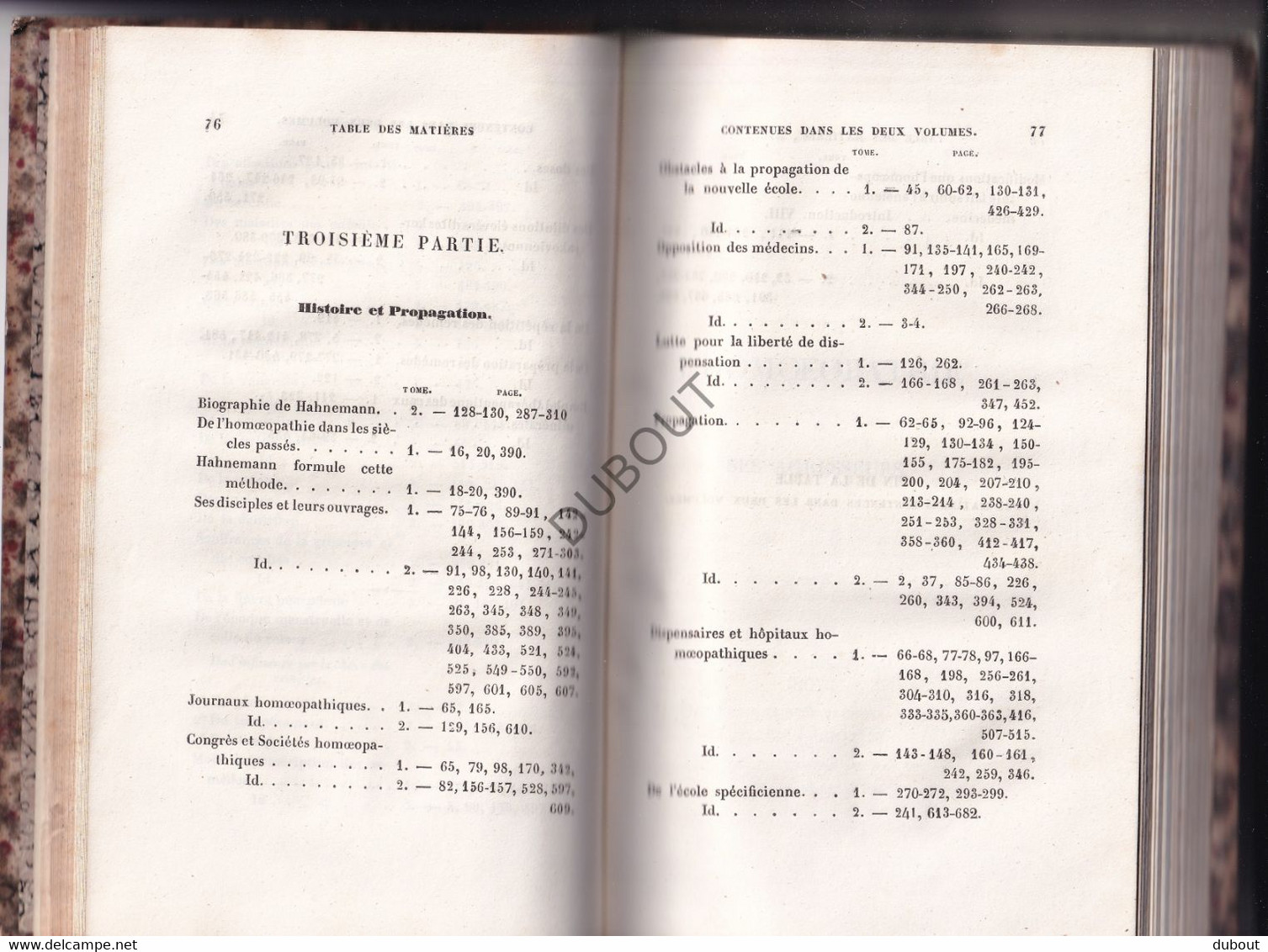 Homéopathie - A.Rapou- 5 Livres Reliés - 1836-1847  (S298) - Anciens