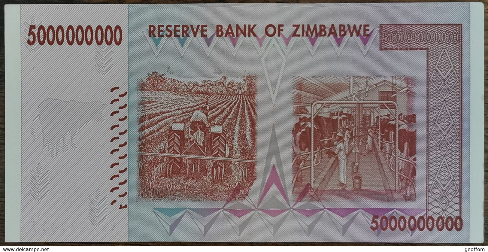 Billet 5.000.000.000 Dollars ZIMBABWE 2008 - 5000000000 - 5 Milliards - Zimbabwe