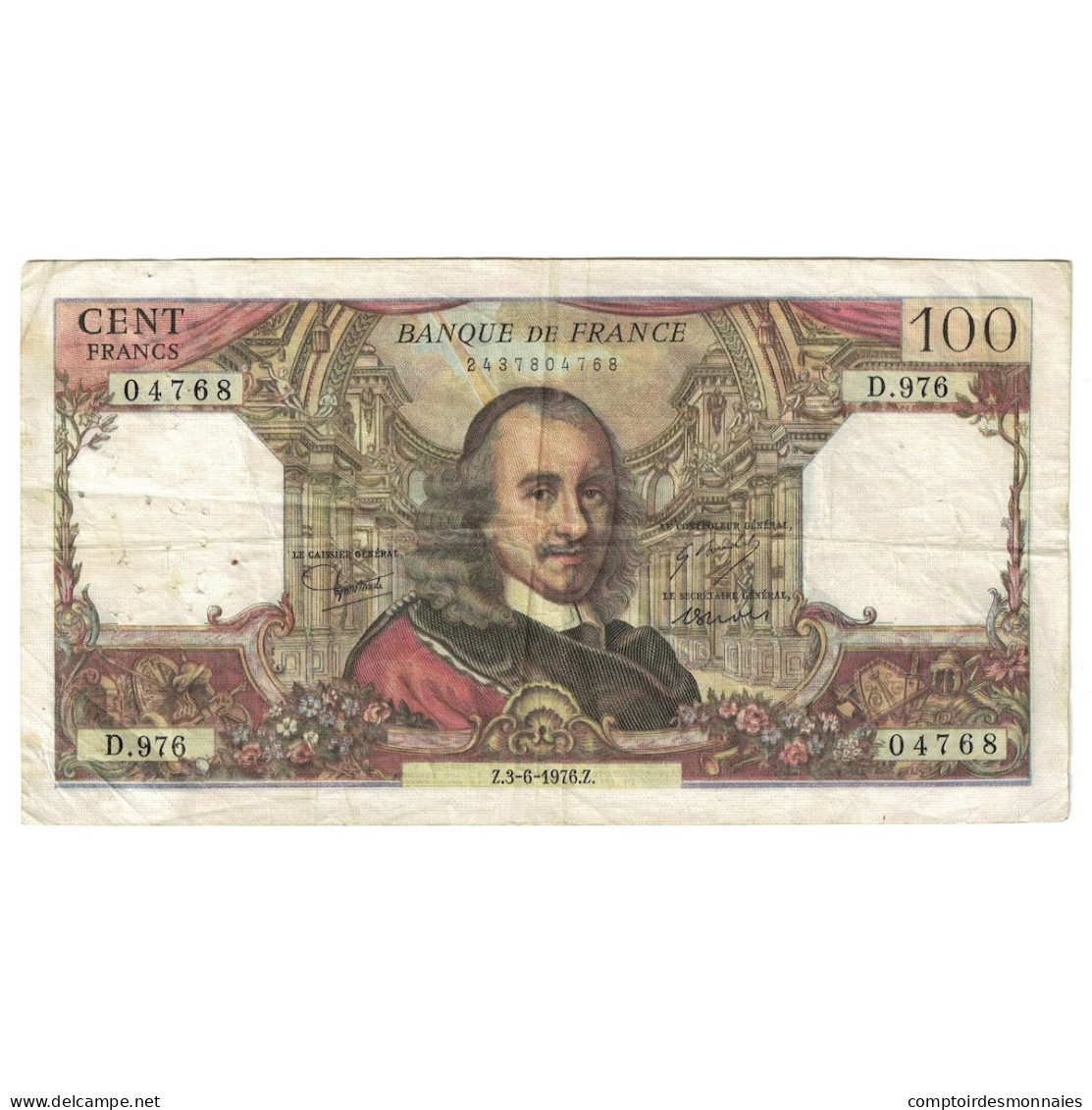 France, 100 Francs, Corneille, 1976, D.976, TB+, Fayette:65.53, KM:149f - 100 F 1964-1979 ''Corneille''