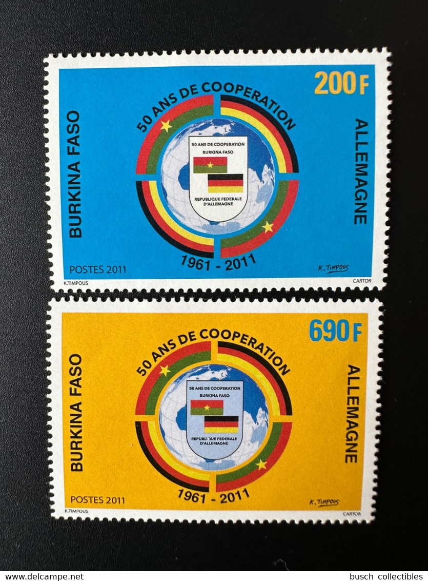 Burkina Faso 2011 Mi. 1952 - 1953 50 Ans Coopération Allemagne Deutschland Germany Zusammenarbeit 1961 Flag Drapeau - Burkina Faso (1984-...)