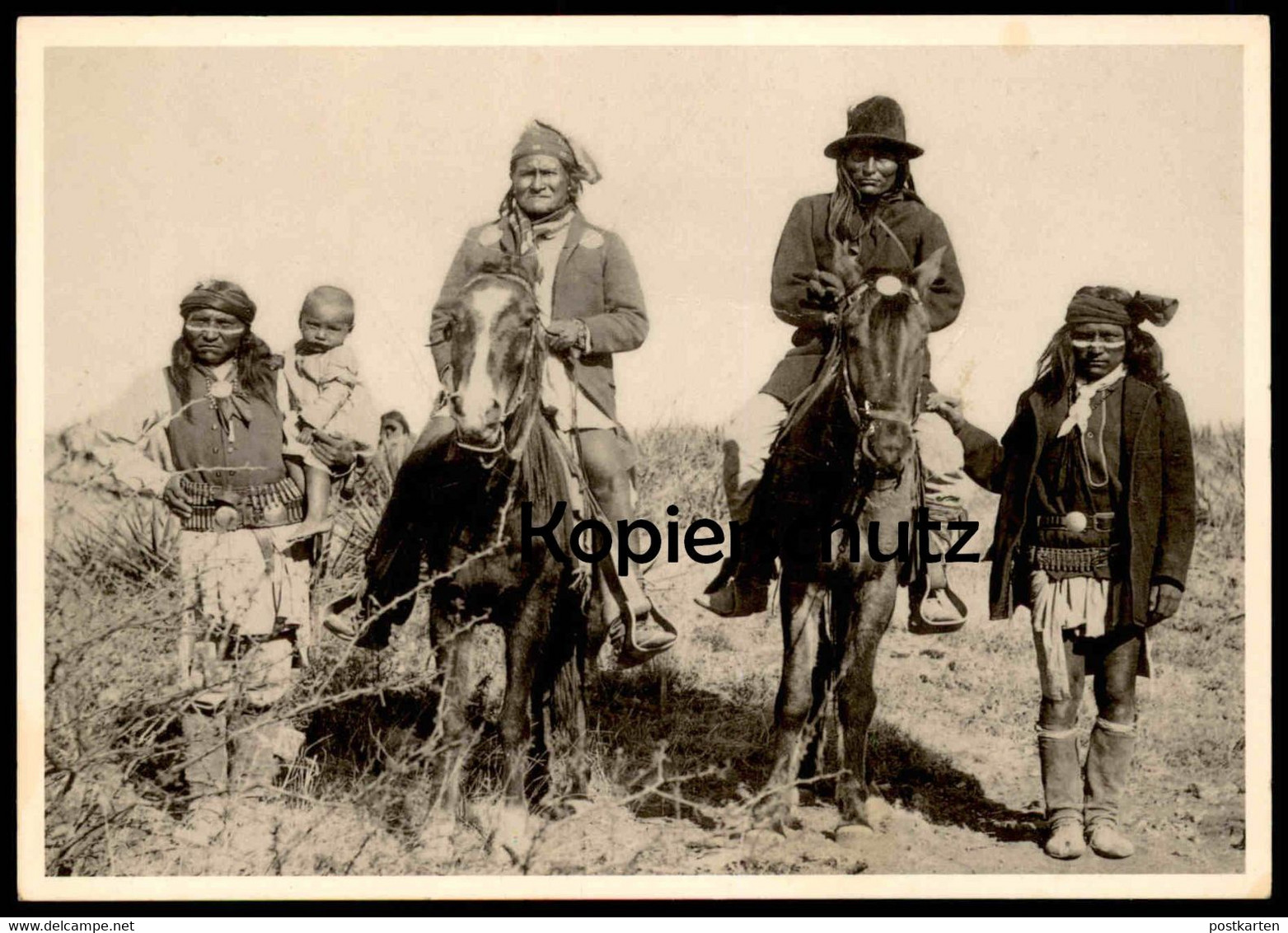 ÄLTERE POSTKARTE INDIANER GERONIMO AND NACHEZ CHIRACAHUA APACHE CHIEFS INDIAN INDIO Apachen Postcard Cpa Ansichtskarte - America