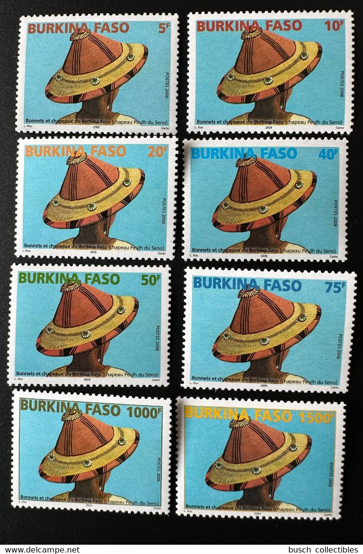 Burkina Faso 2006 Mi. 1894 - 1901 Bonnets Et Chapeaux Peulh Du Seno Hat Hut - Burkina Faso (1984-...)