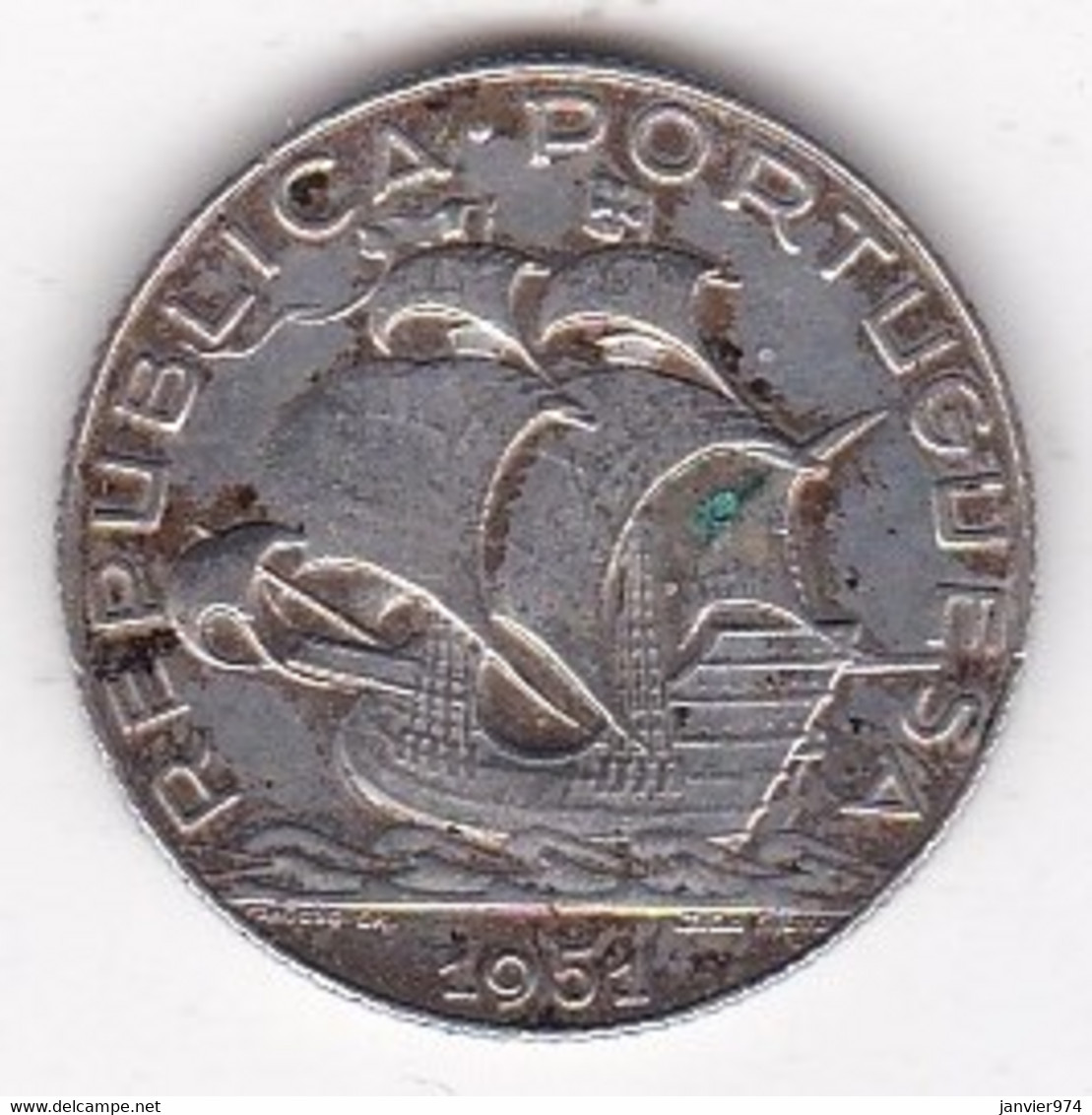 Portugal . 2,50 Escudos 1951 ,en Argent, KM# 580 - Portugal
