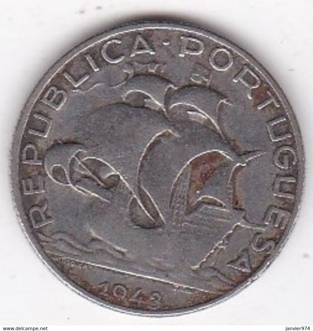 Portugal . 2,50 Escudos 1943 ,en Argent, KM# 580 - Portugal