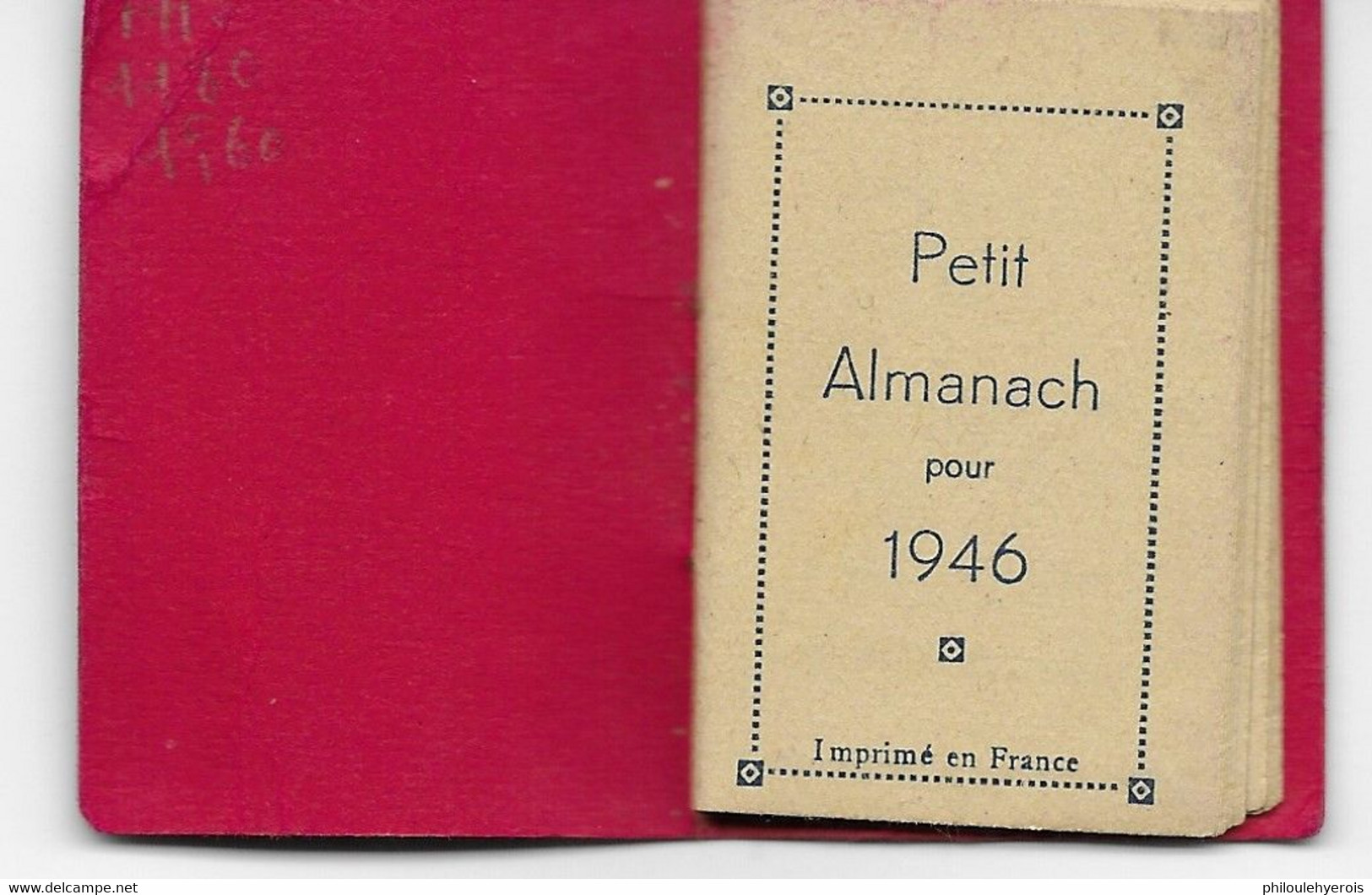 PETIT ALMANACH 1946 4cm X 5,5cm  4 Scans - Tamaño Pequeño : 1941-60
