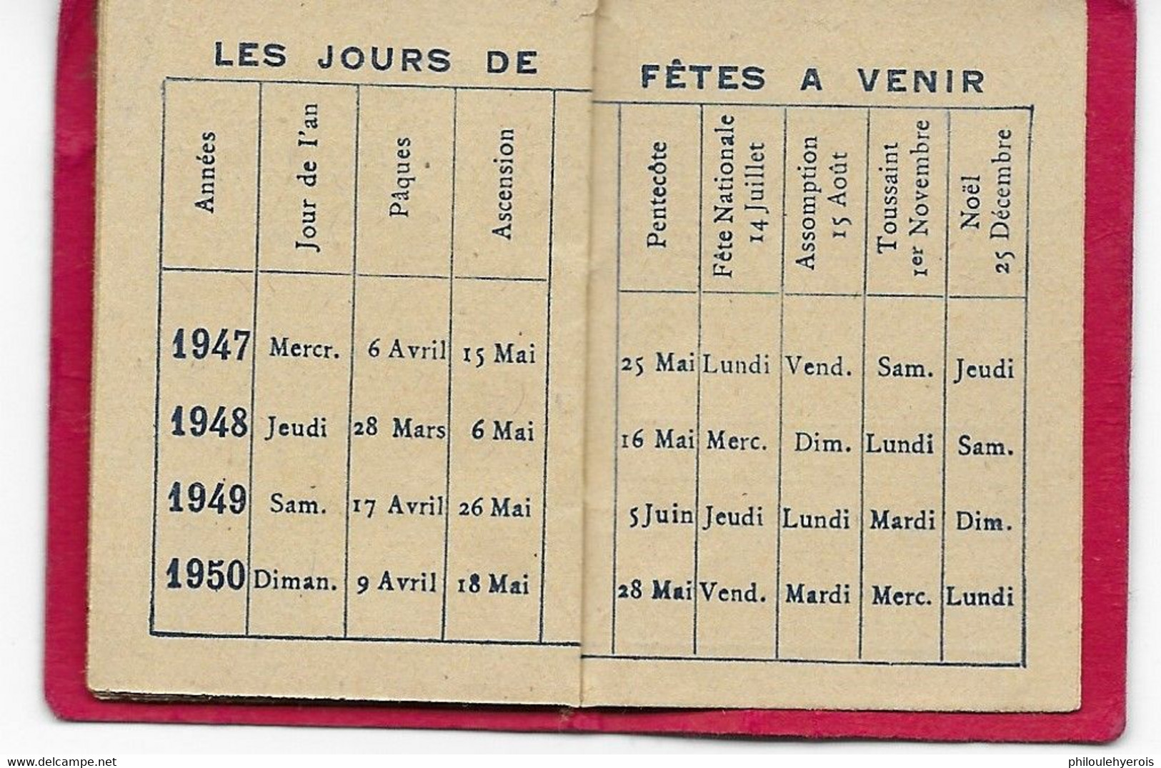 PETIT ALMANACH 1946 4cm X 5,5cm  4 Scans - Petit Format : 1941-60