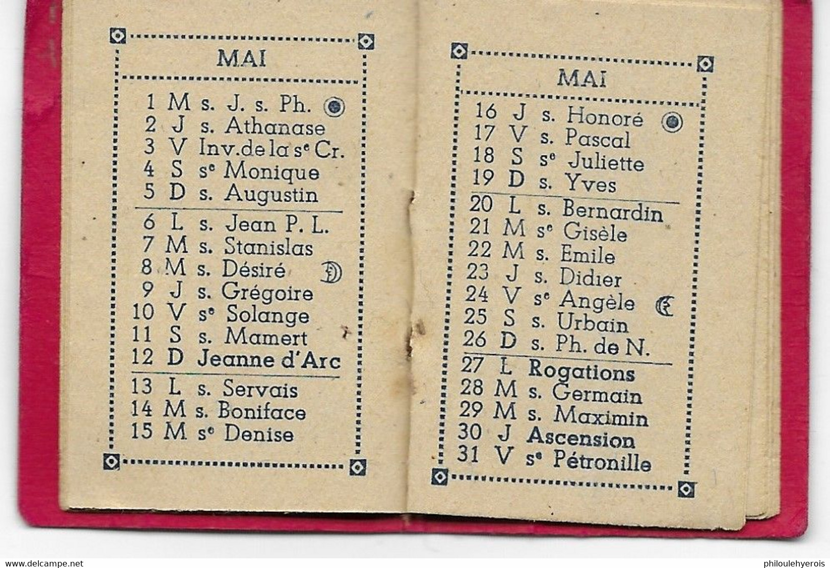 PETIT ALMANACH 1946 4cm X 5,5cm  4 Scans - Tamaño Pequeño : 1941-60