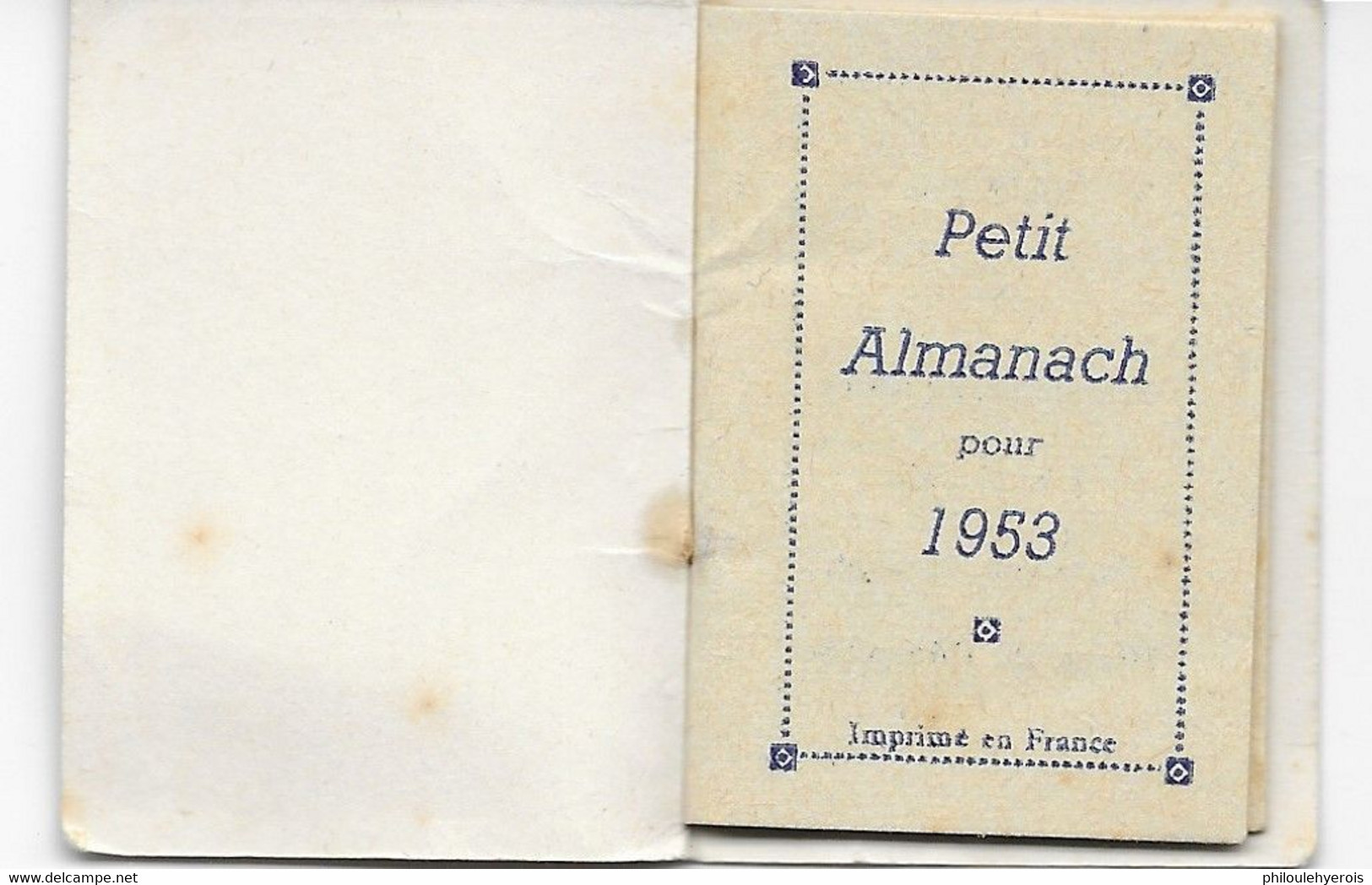 PETIT ALMANACH 1953 4cm X 5,5cm Pub Papeterie Comtoise BESANCON Et MONTBELIARD 5 Scans - Klein Formaat: 1941-60