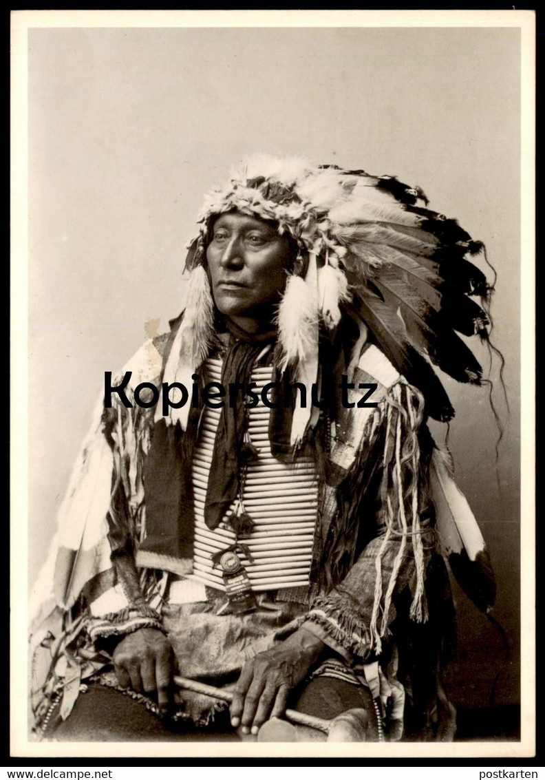 ÄLTERE POSTKARTE INDIANER HOLLOW HORN BEAR MATO HE HLOGECO SIOUX CHIEF INDIAN INDIO Postcard Cpa Ansichtskarte AK - América