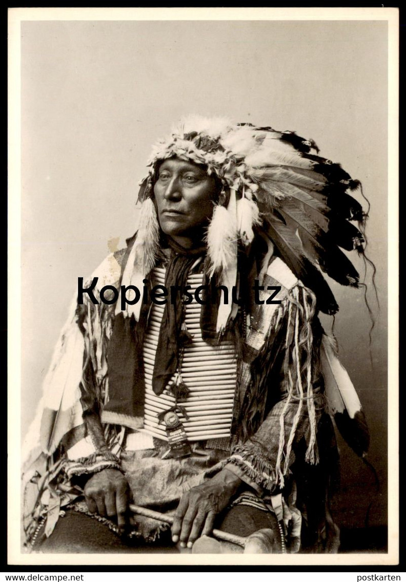 ÄLTERE POSTKARTE INDIANER HOLLOW HORN BEAR MATO HE HLOGECO SIOUX CHIEF INDIAN INDIO Postcard Cpa Ansichtskarte AK - America