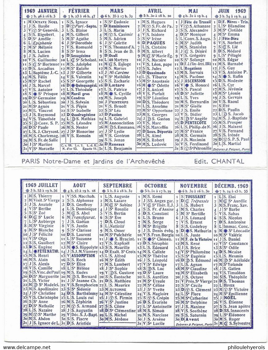 PETIT Calendrier 1969  9cm X 6cm  Pub Maison De La Presse 25 LE RUSSEY Tel. 9 - Petit Format : 1961-70