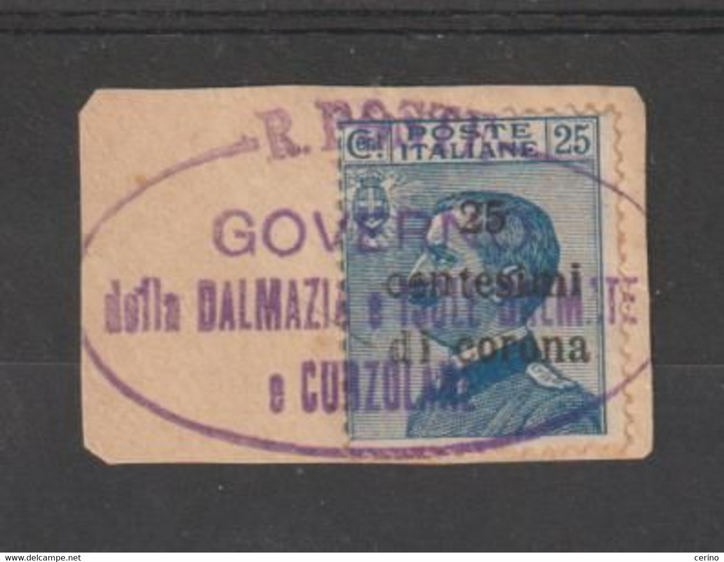 TRENTO & TRIESTE: 1919  ANNULLO  "GOVERNO  DELLA  DALMAZIA  E  IS. DALMATE  E  CURZOLANE" -  SASS. 6 - RRR - Trentino & Triest