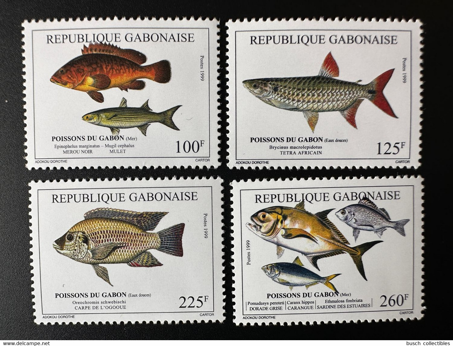 Gabon Gabun 1999 Mi. 1480-1483 Poissons Fische Fishes Faune Fauna RARE ! - Fische