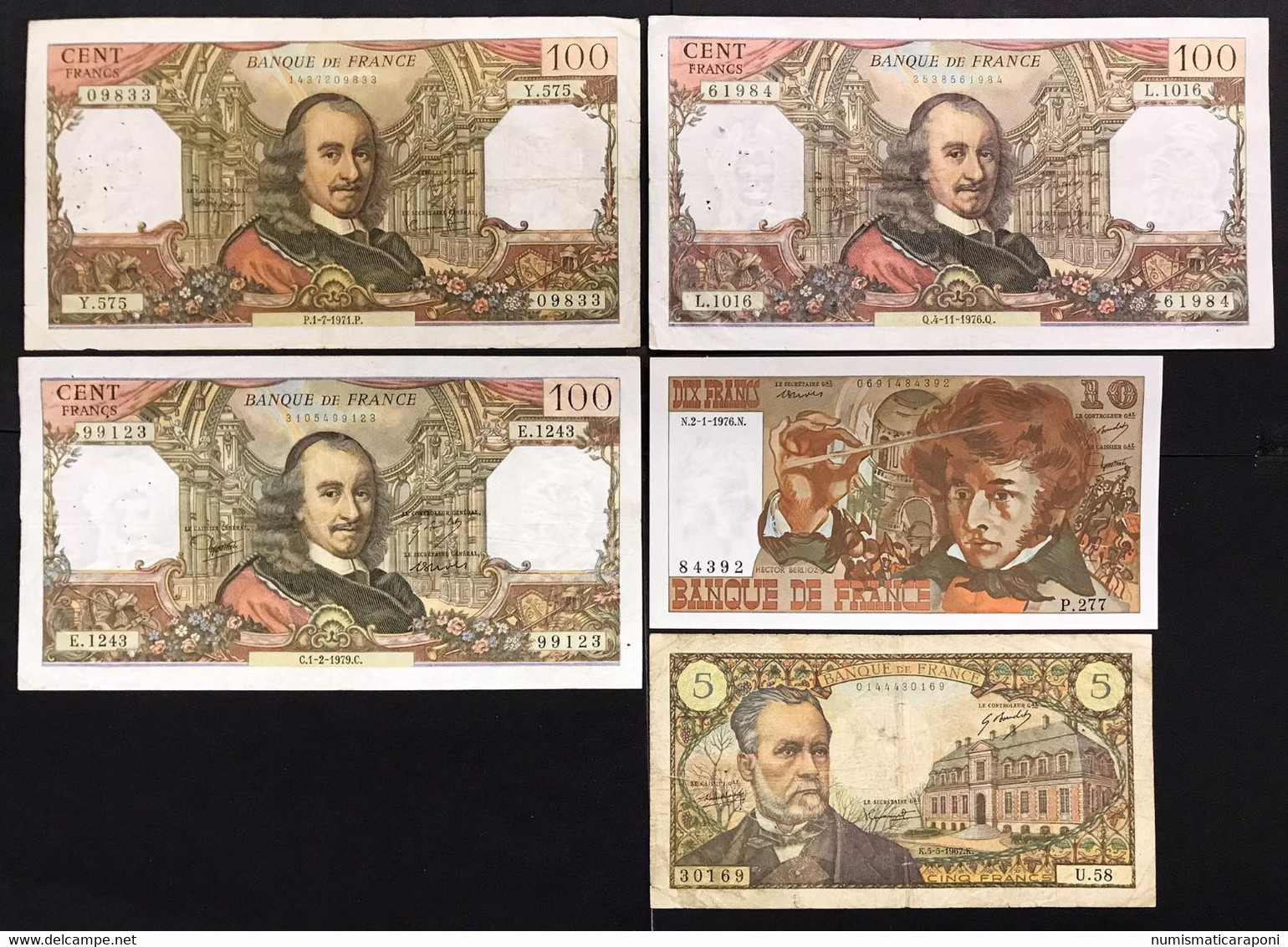 FRANCIA France 100 Francs  1971 + 1976 + 1979 + 10 Francs 1976 + 5 Francs 1967 LOTTO 4436 - 200 F 1981-1994 ''Montesquieu''